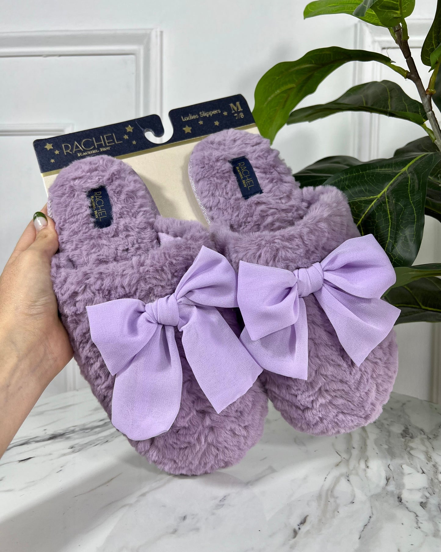 Pantuflas Moño Moradas