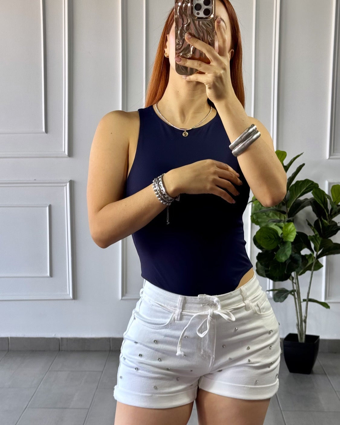 Short Blanco Cristales