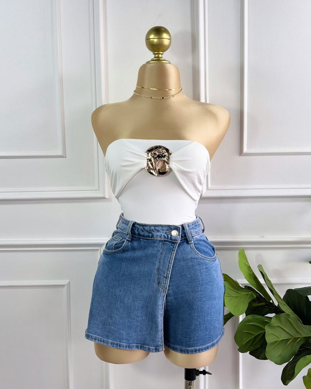 Bodysuit Strapless Blanco