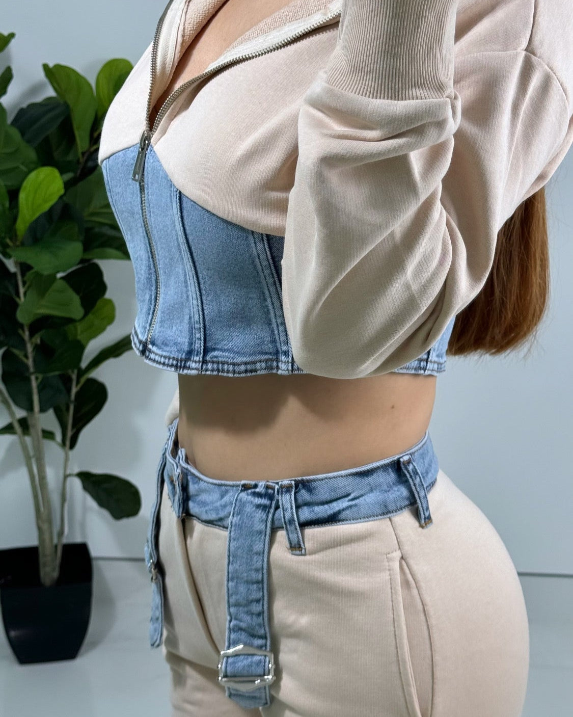 Conjunto Denim Beige