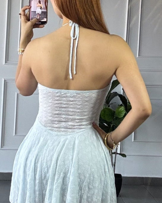 Vestido Encaje Sky Blue