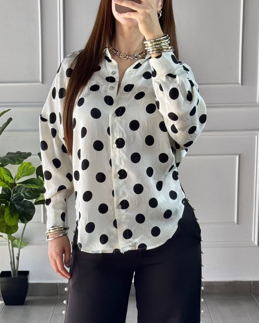 Camisa Lunares Black And White