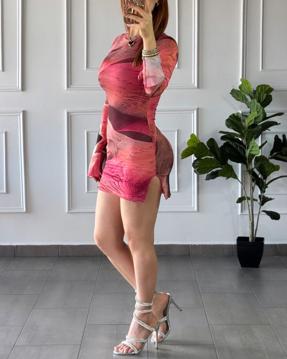 Vestido Mesh Rosa