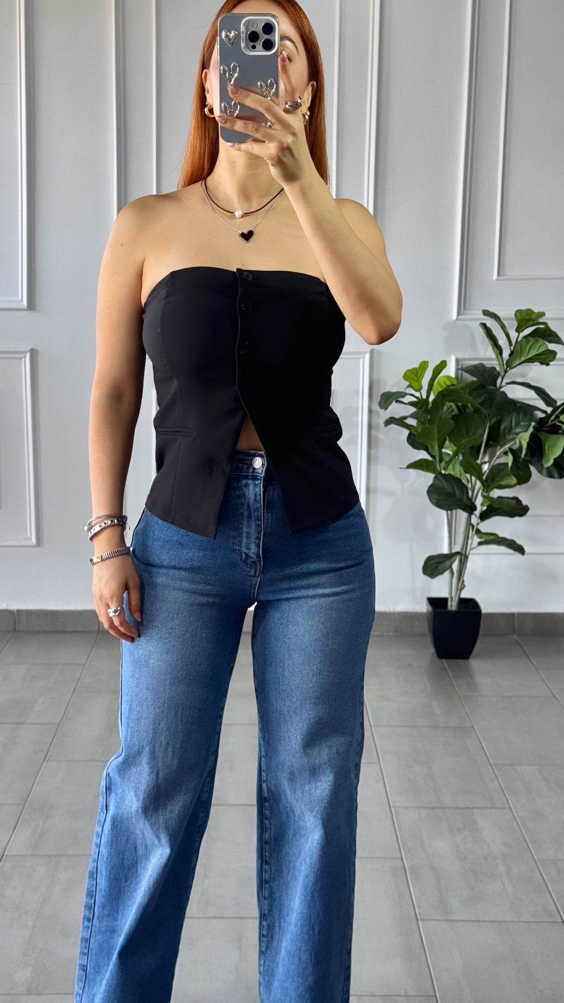 Blusa Strapless Black