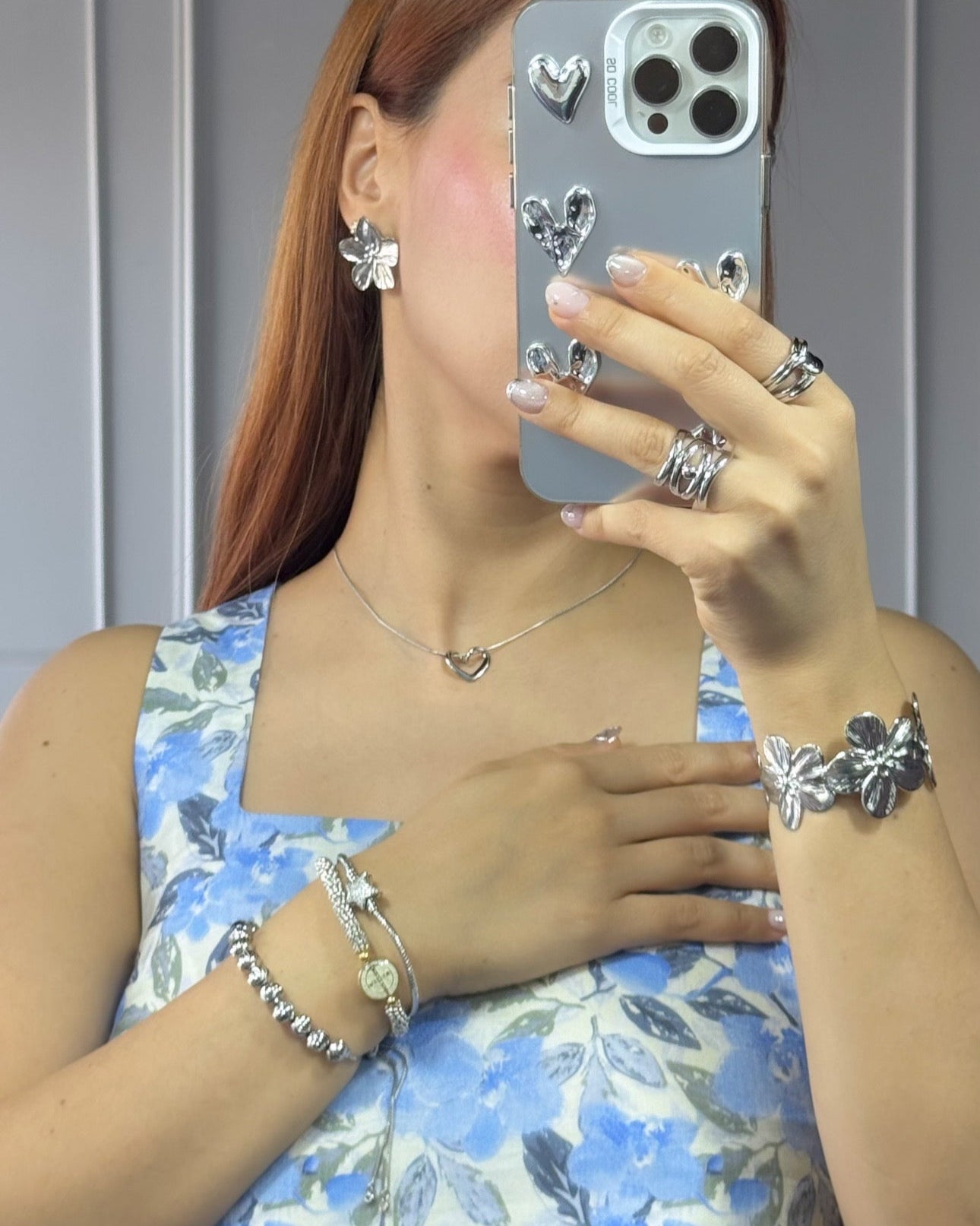 Arete Flor Plata