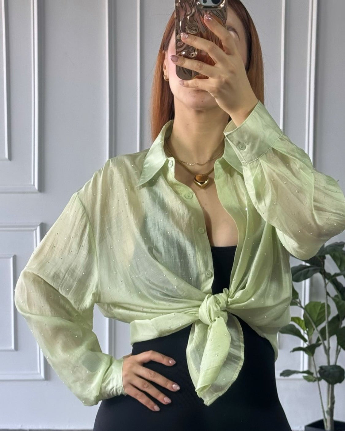 Camisa Brillo Pistache