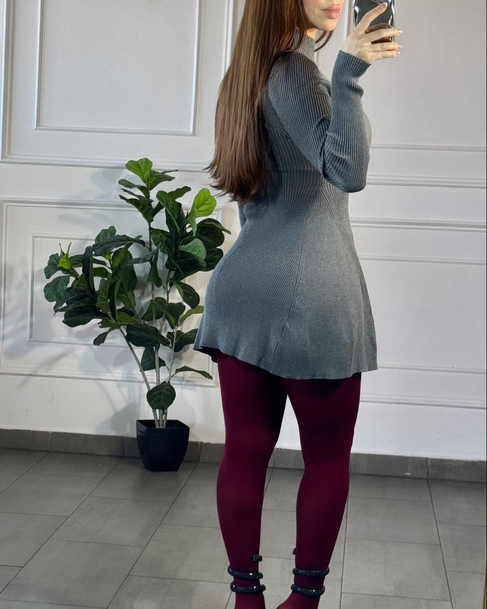 Vestido Punto Gris