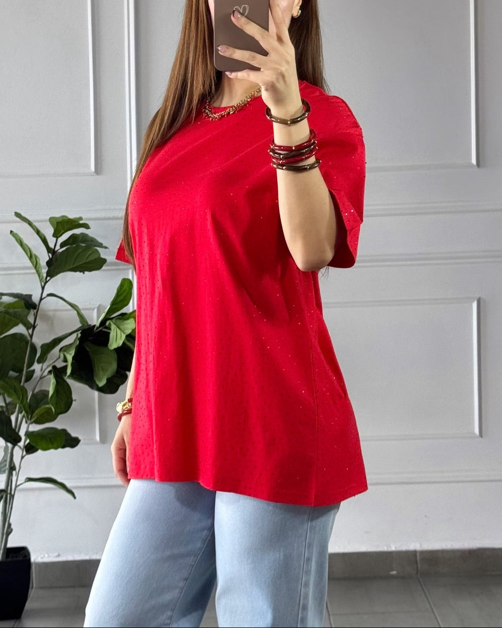 Blusa Brillos Roja