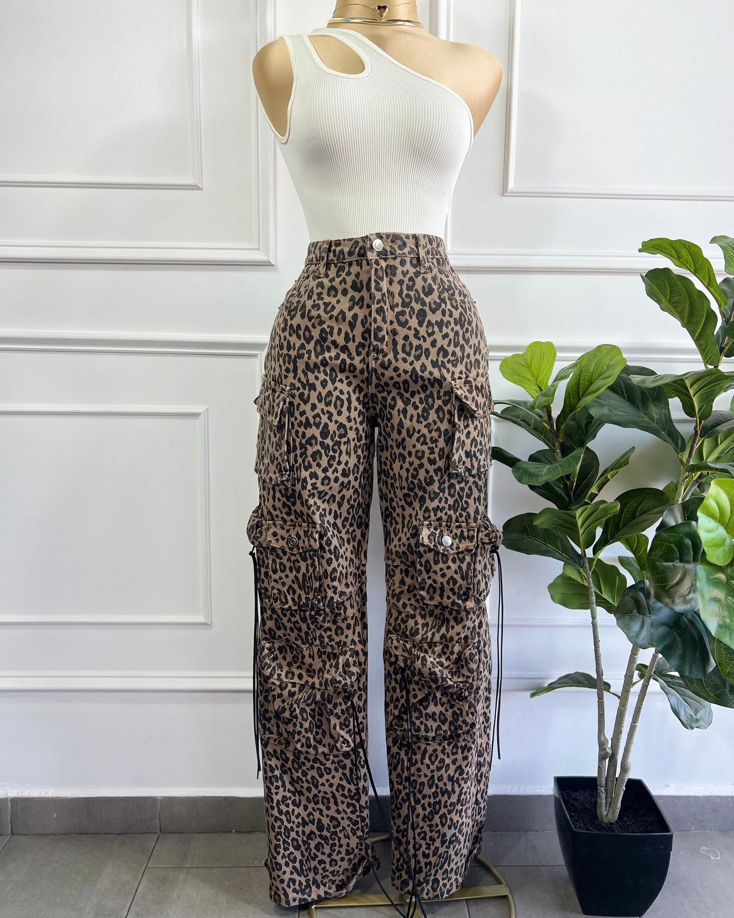 Pantalon Animal Print Cargo