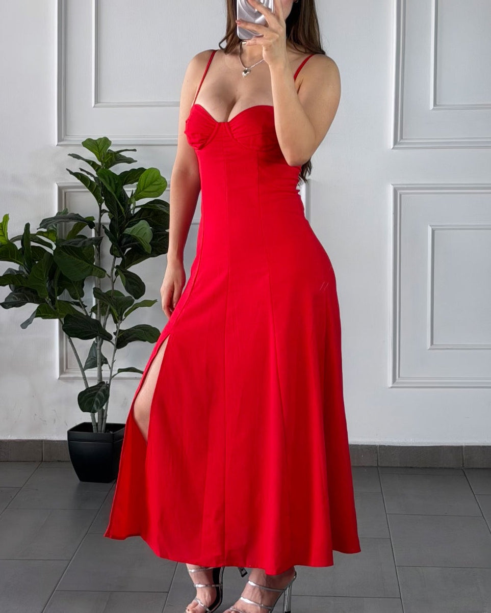 Vestido Midi Rojo