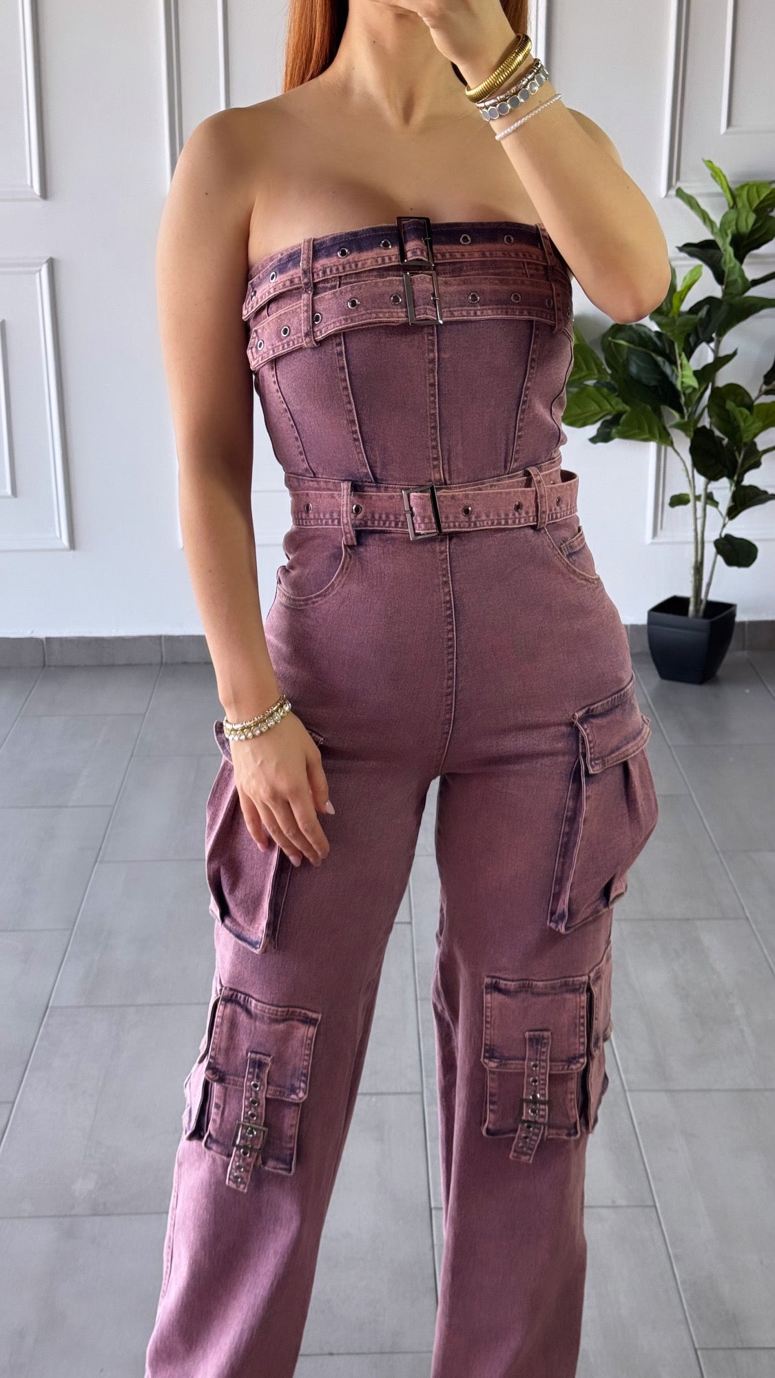 Enterizo Denim Morado