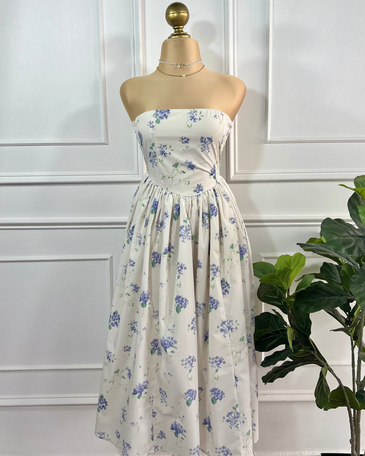Vestido Midi Floral Blanco