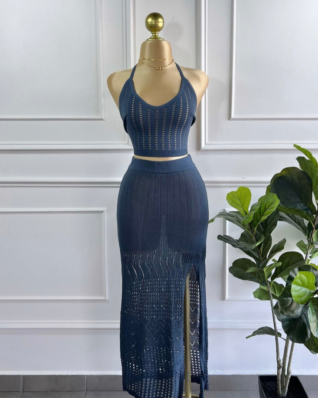 Set Salida De Baño Azul