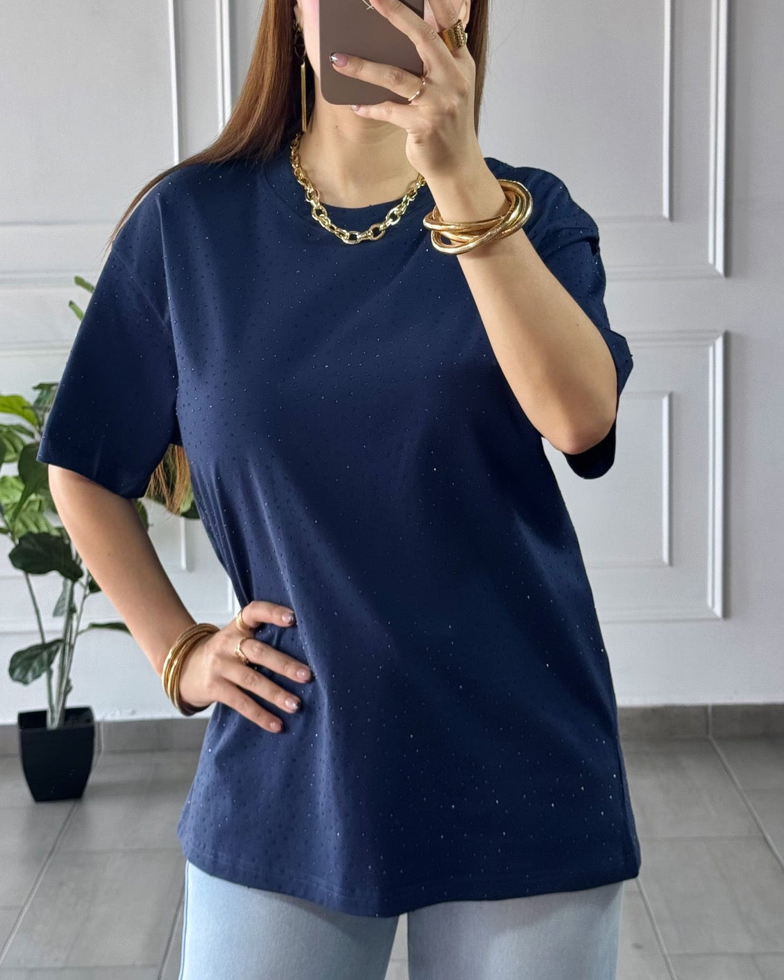 Blusa Brillos Azul