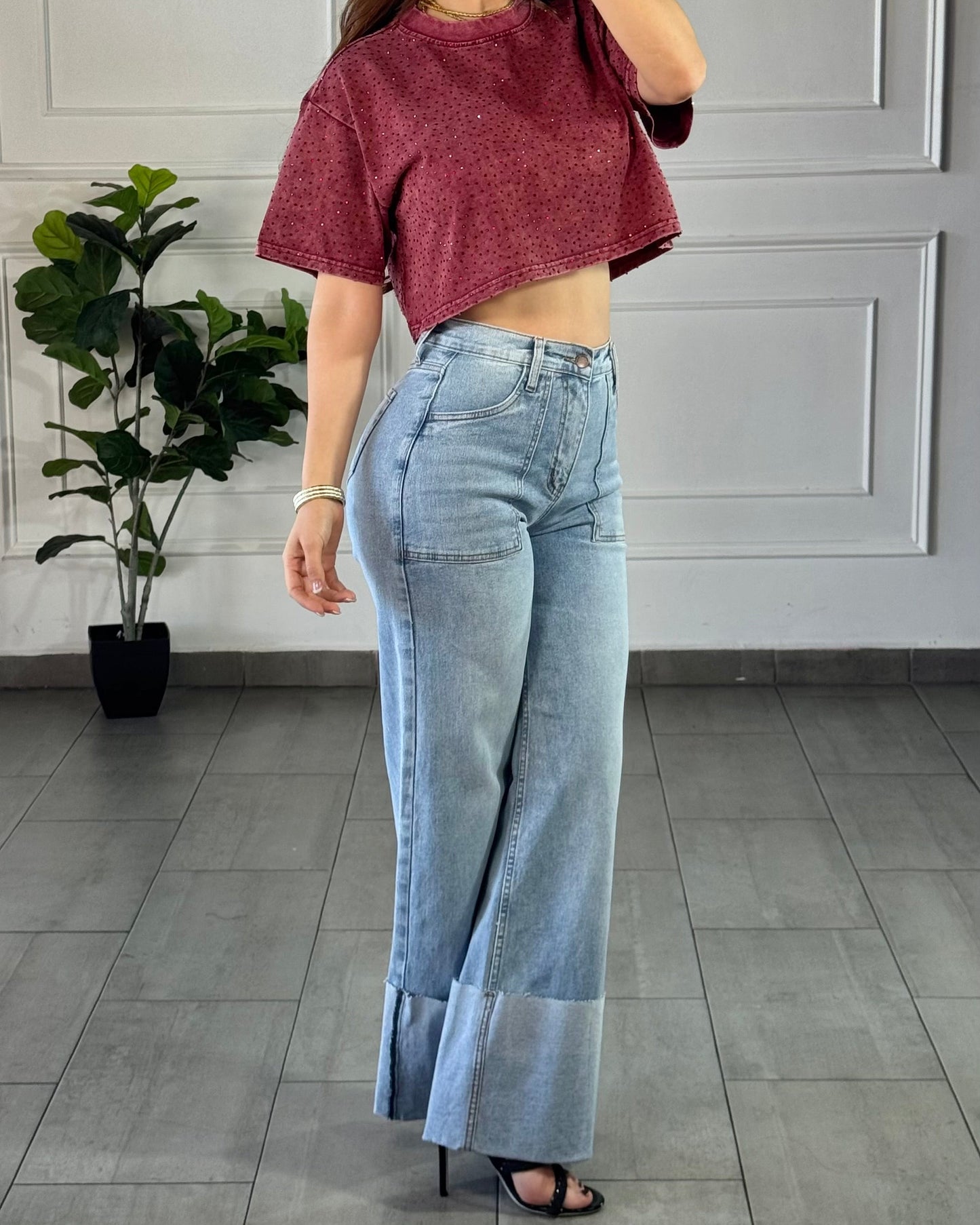 Jeans Wide Leg Vibrant