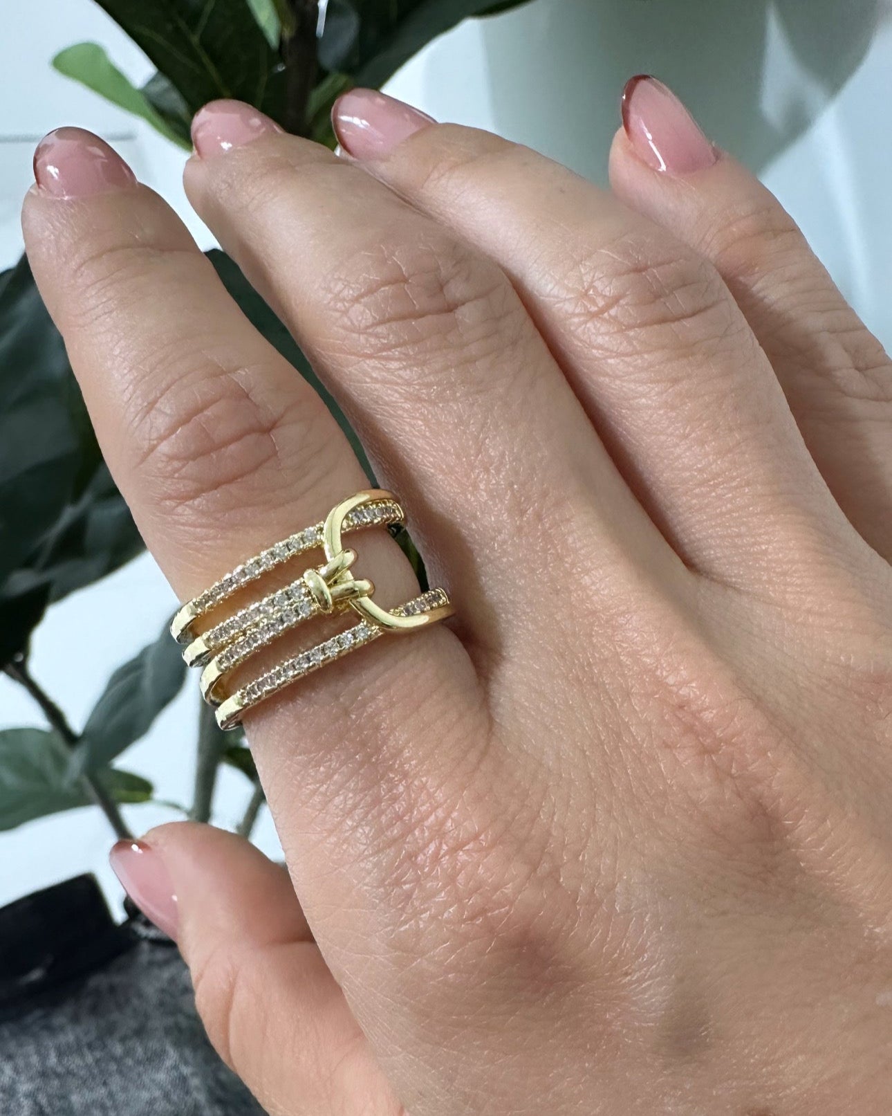 Anillo Líneas con Nudo