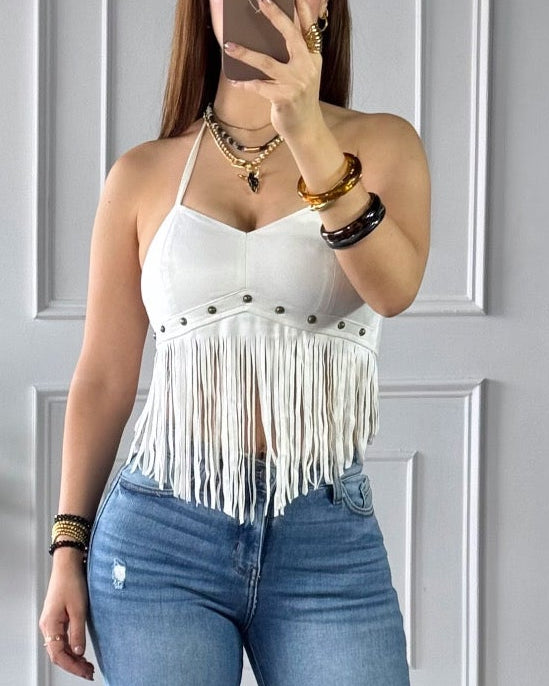 Top Western blanco