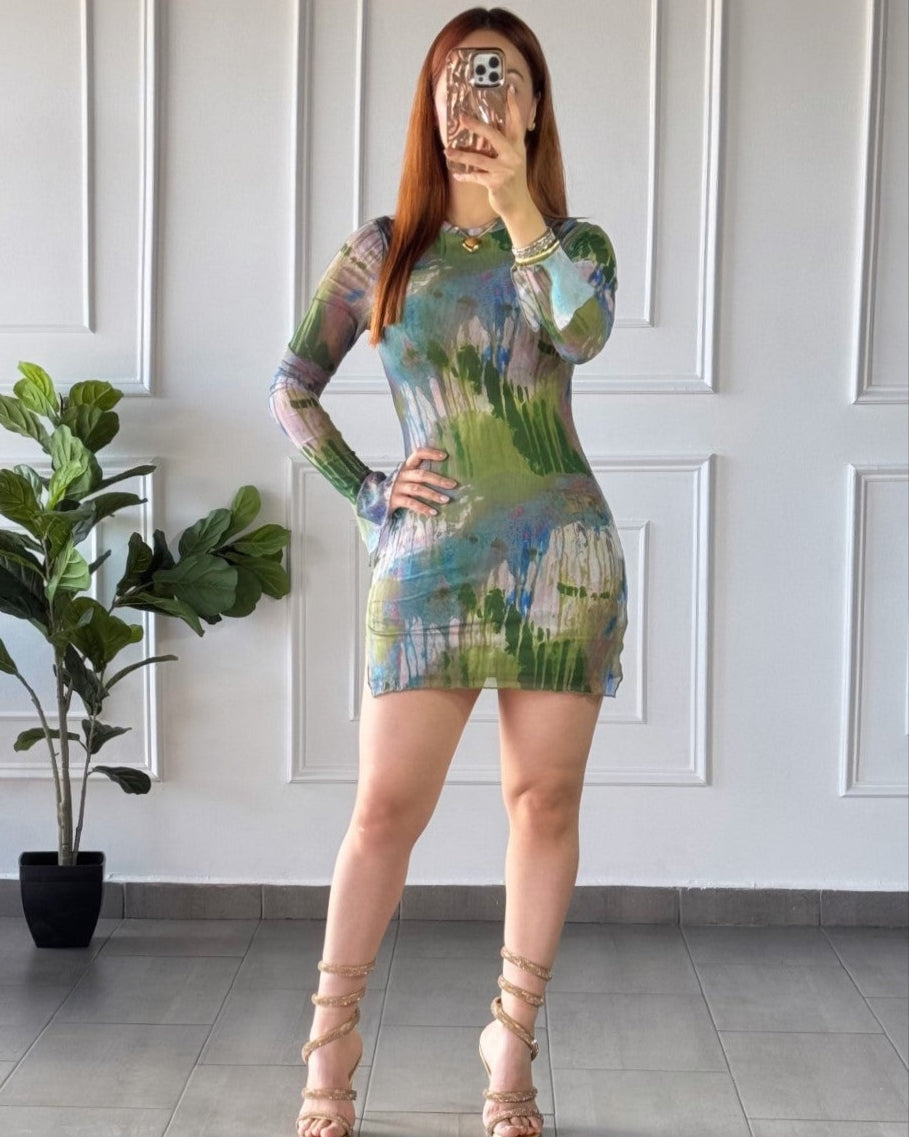 Vestido Mesh Verde