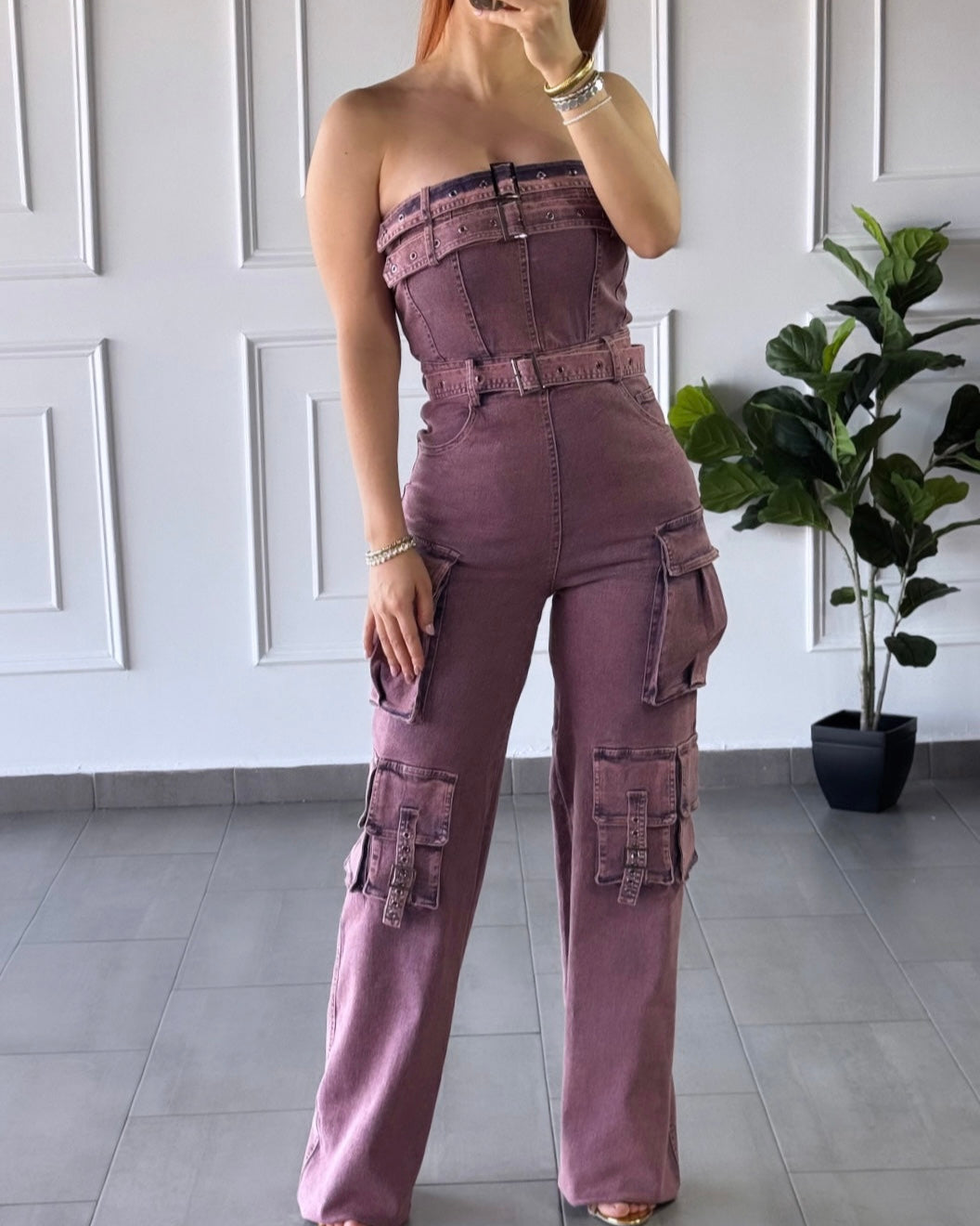 Enterizo Denim Morado