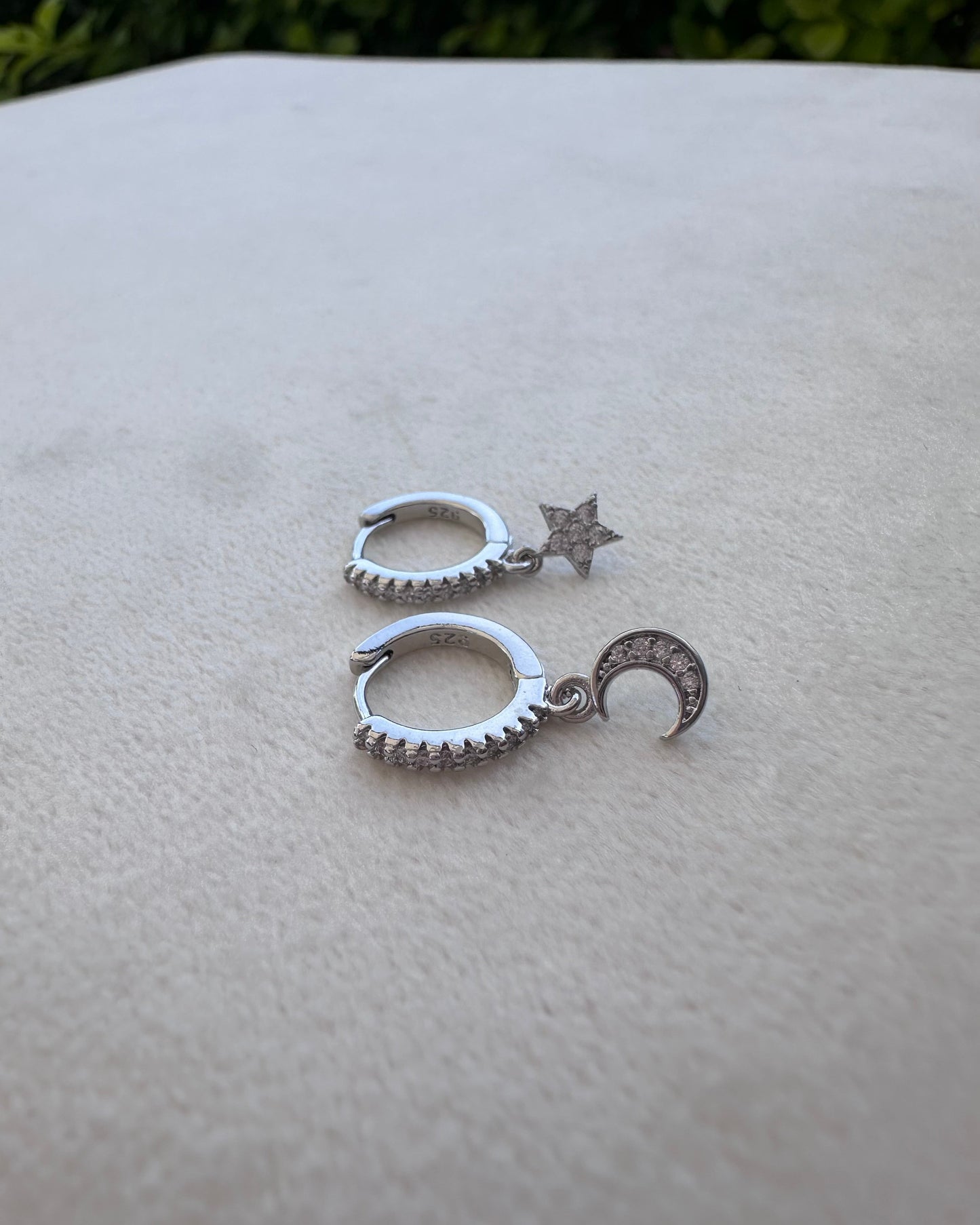 Arracada Luna Estrella Plata