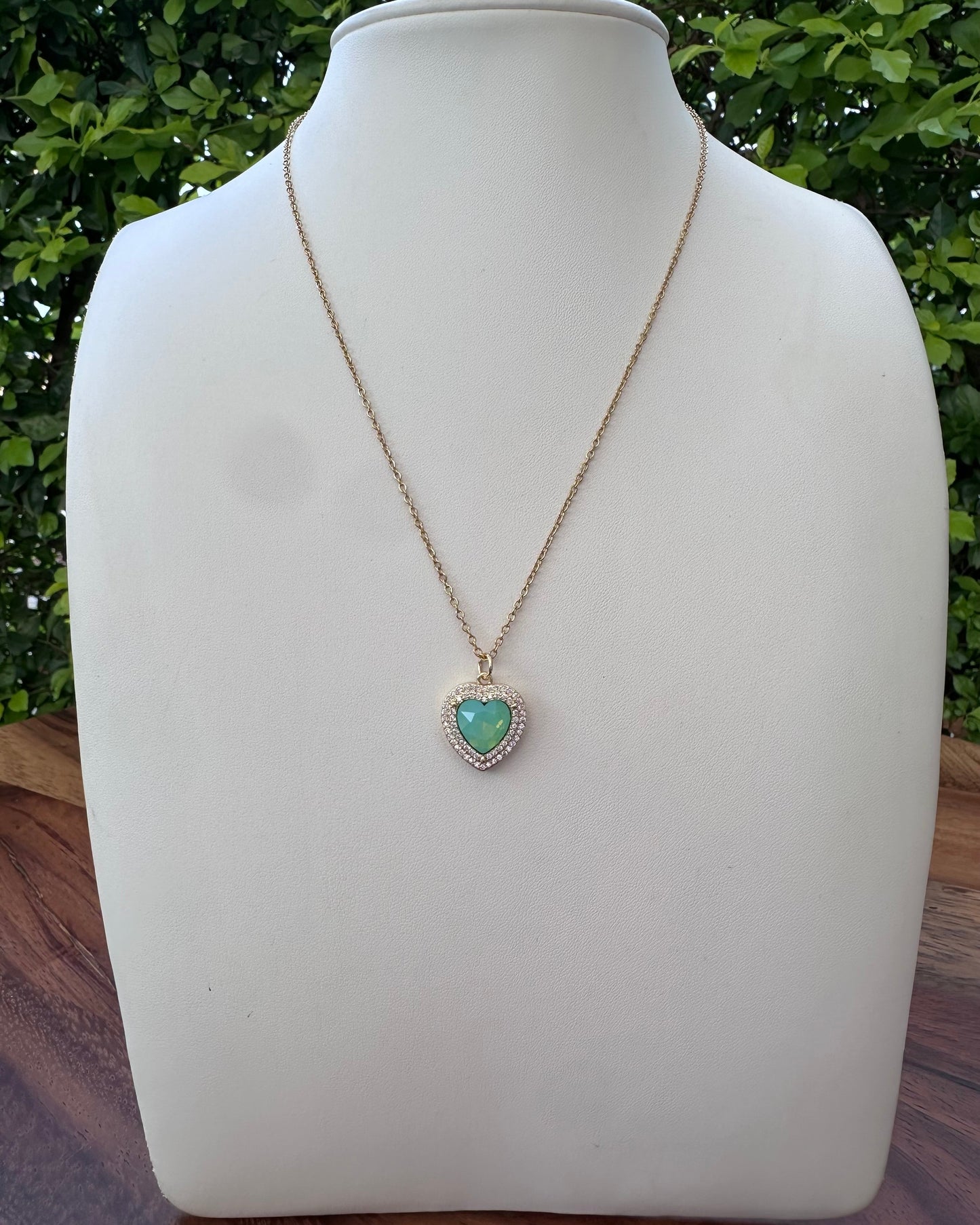 Collar Corazón Verde