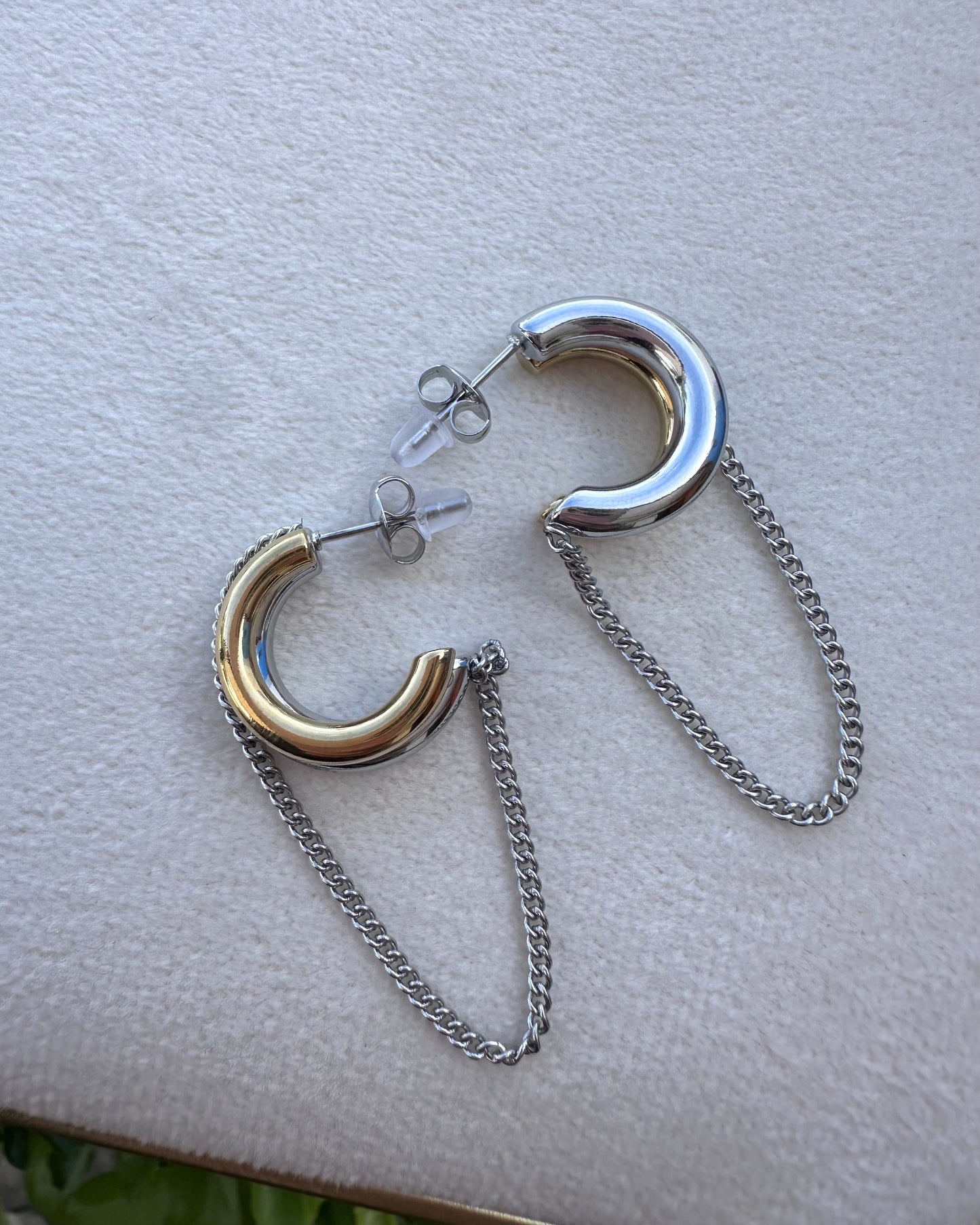 Arracada Bicolor Cadena