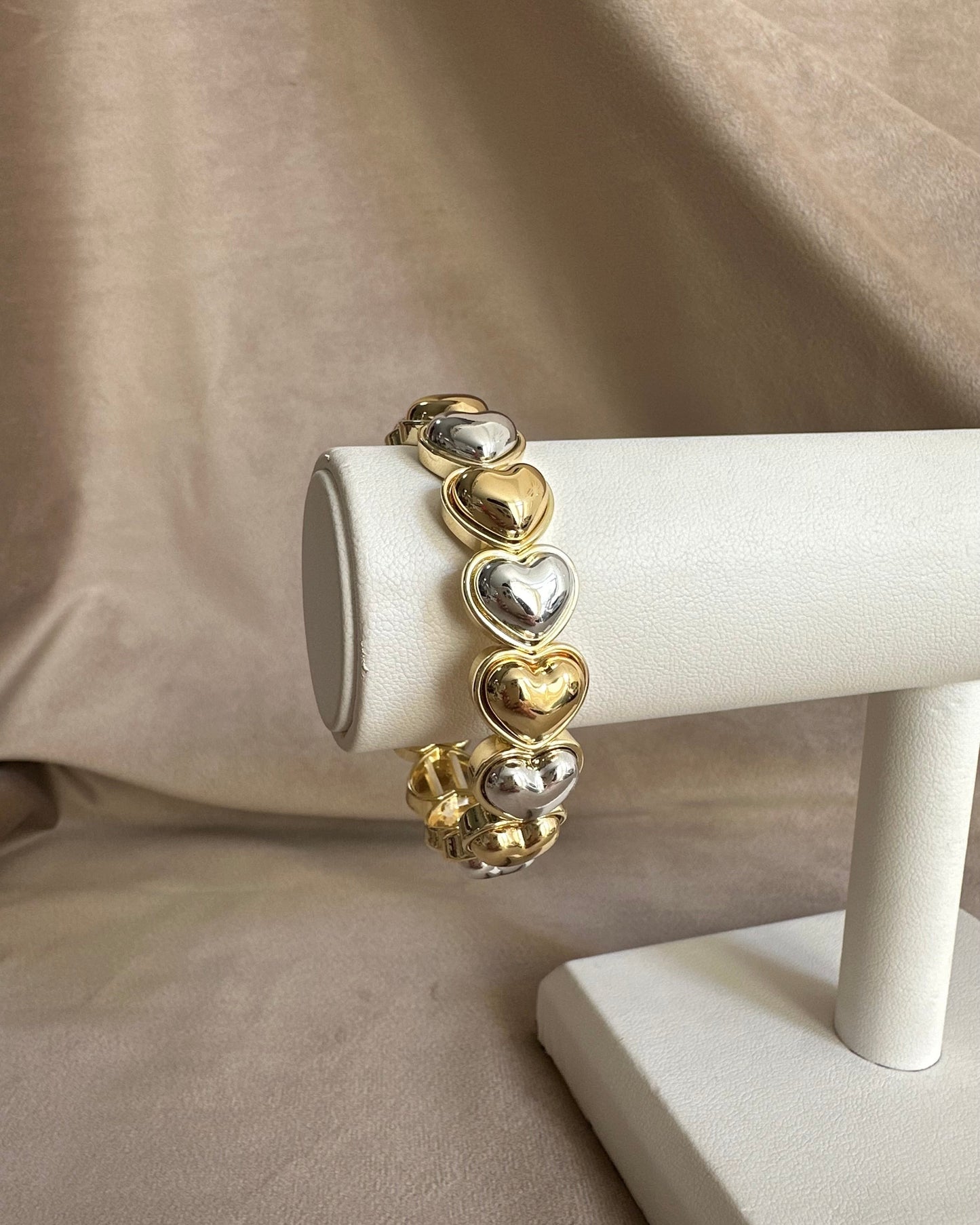 Pulsera Corazones Bicolor
