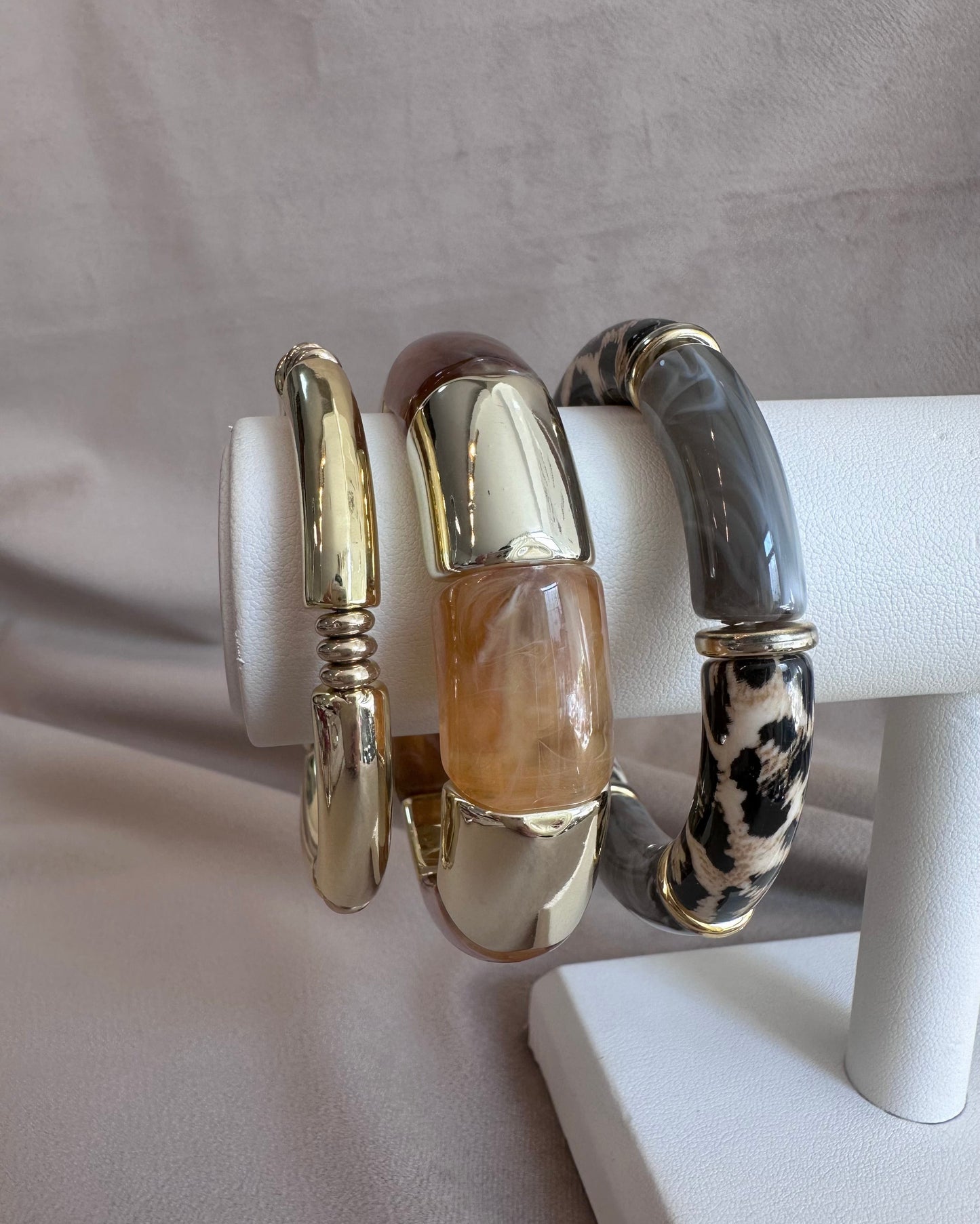 Pulsera Acrílico Dorado