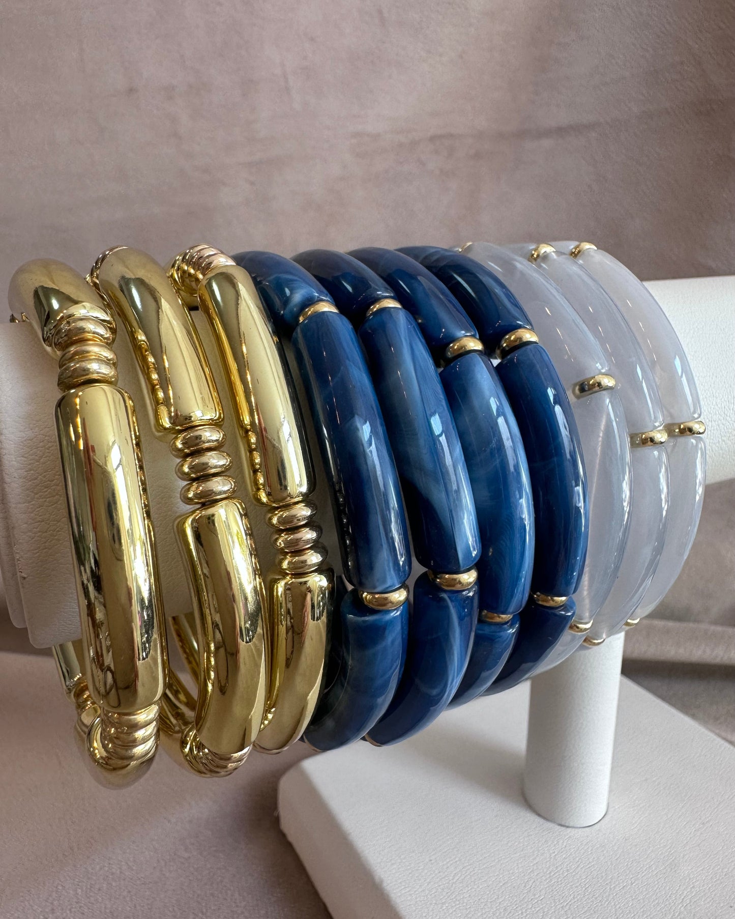 Pulsera Acrilico Azul Ch