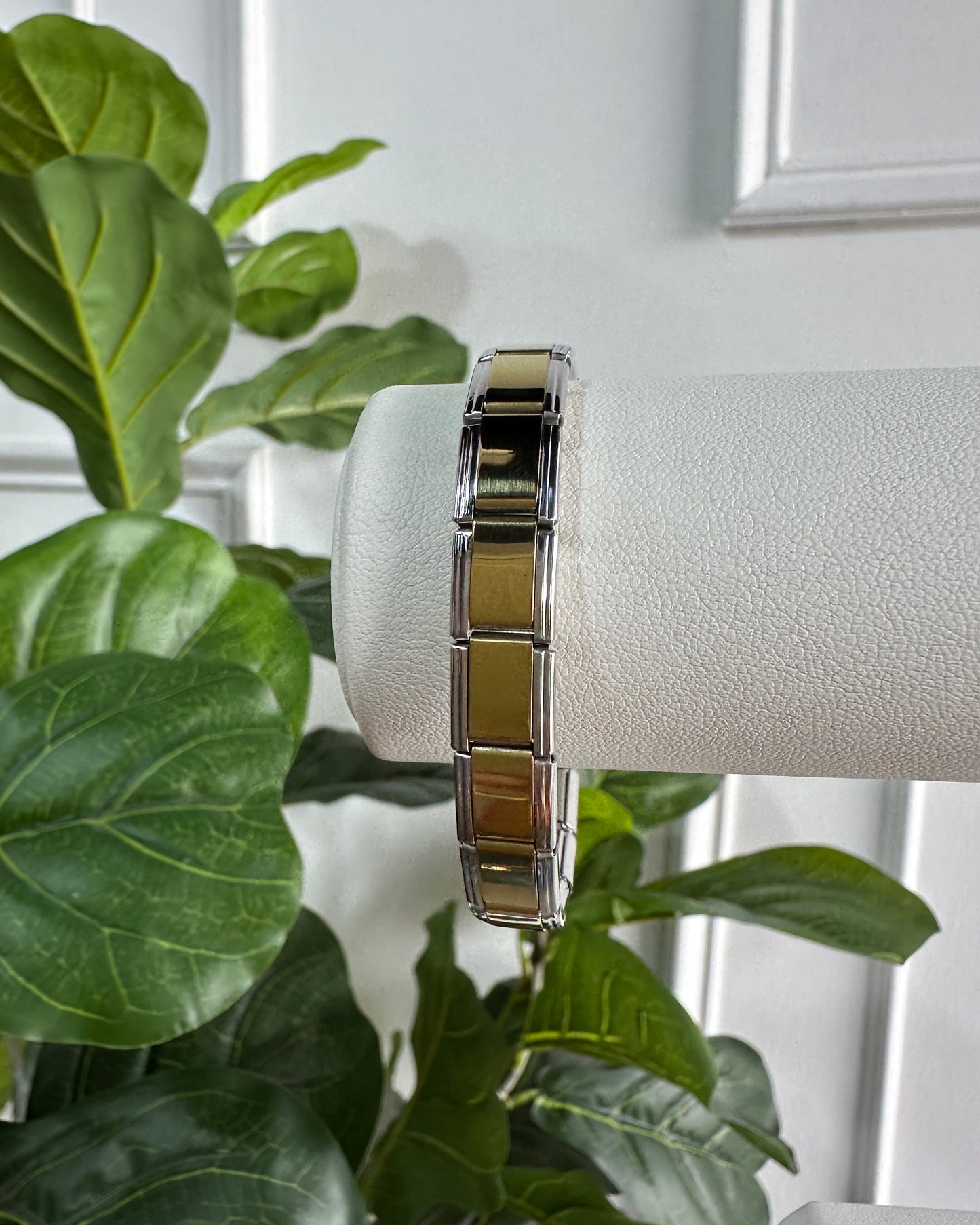Pulsera Italiana Bicolor Dorada