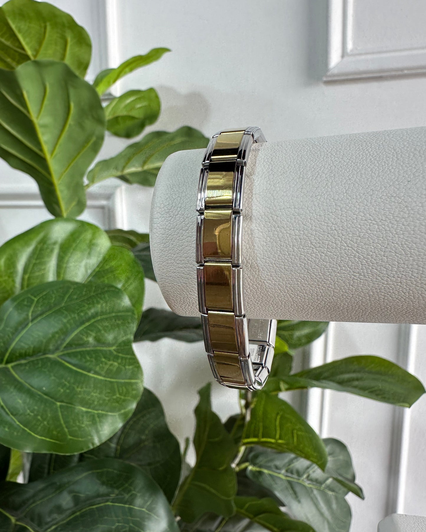 Pulsera Italiana Bicolor Dorada