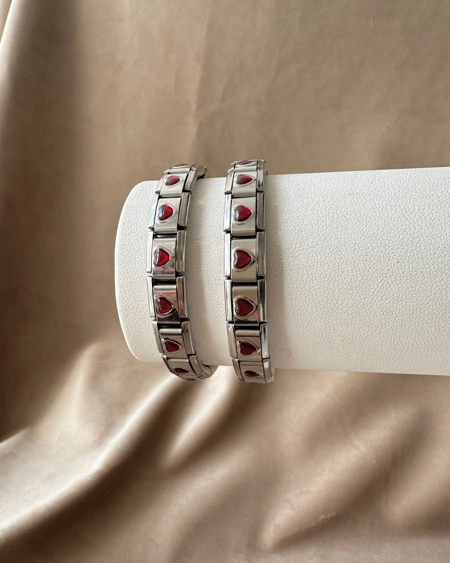 Pulsera Italiana Corazón Rojo