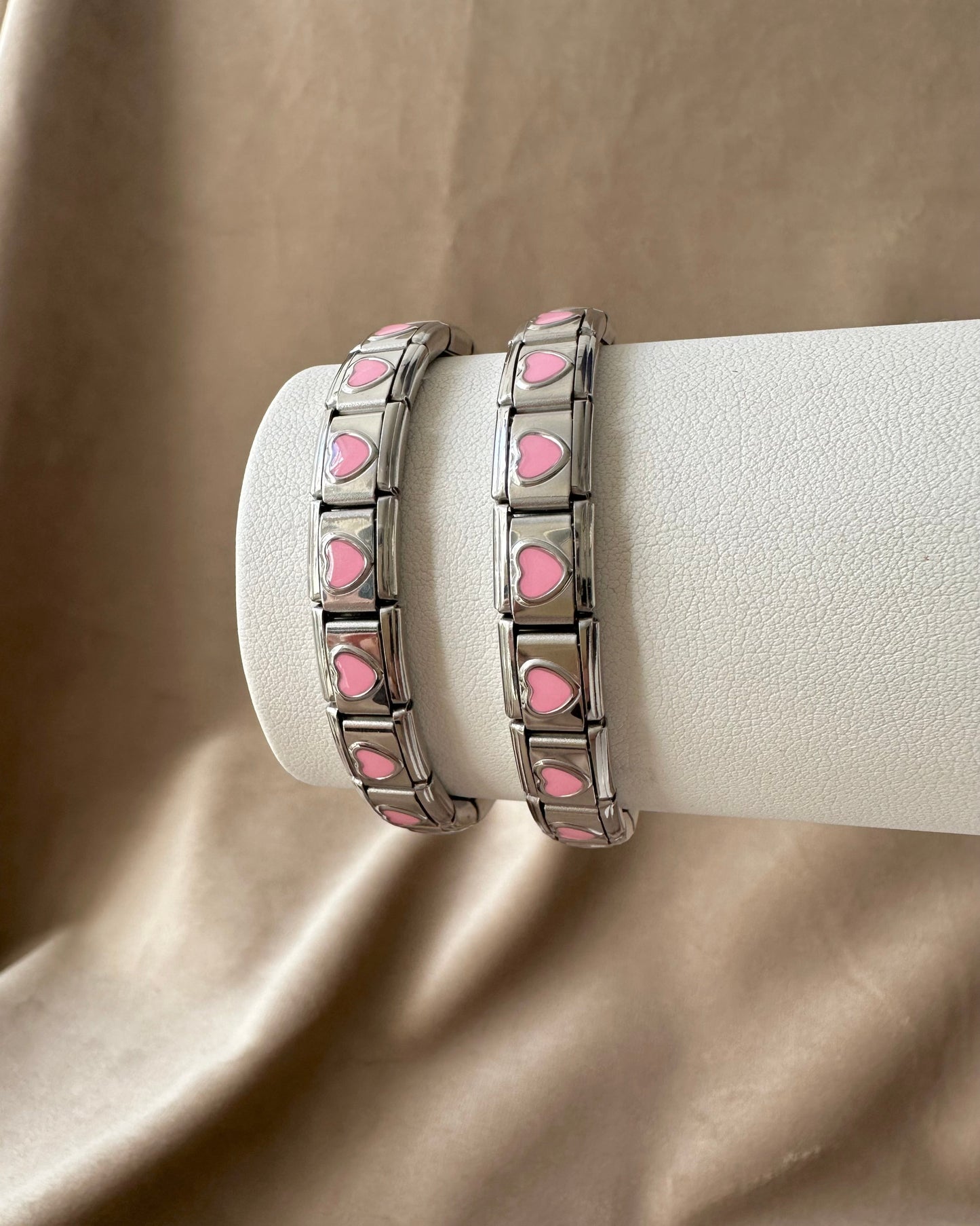 Pulsera Italiana Corazón Rosa