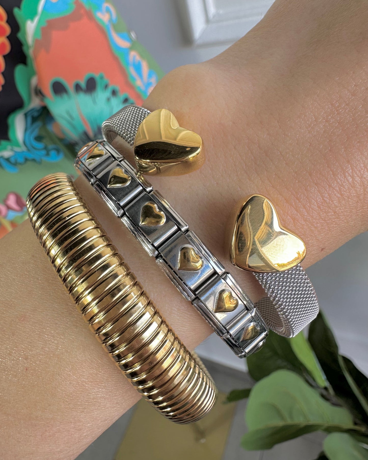 Pulsera Italiana Corazon Dorado