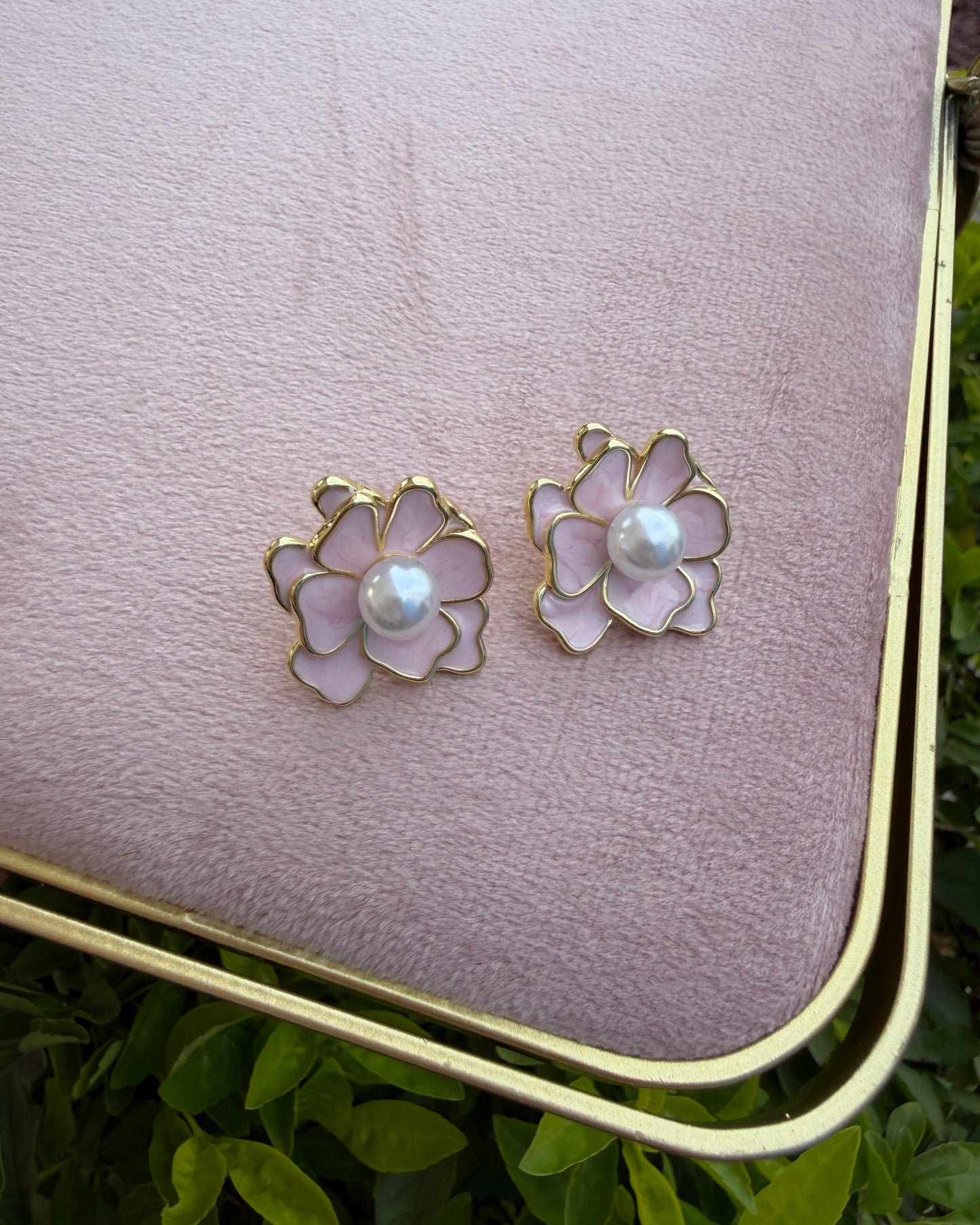 Arete Flor Ros Perla