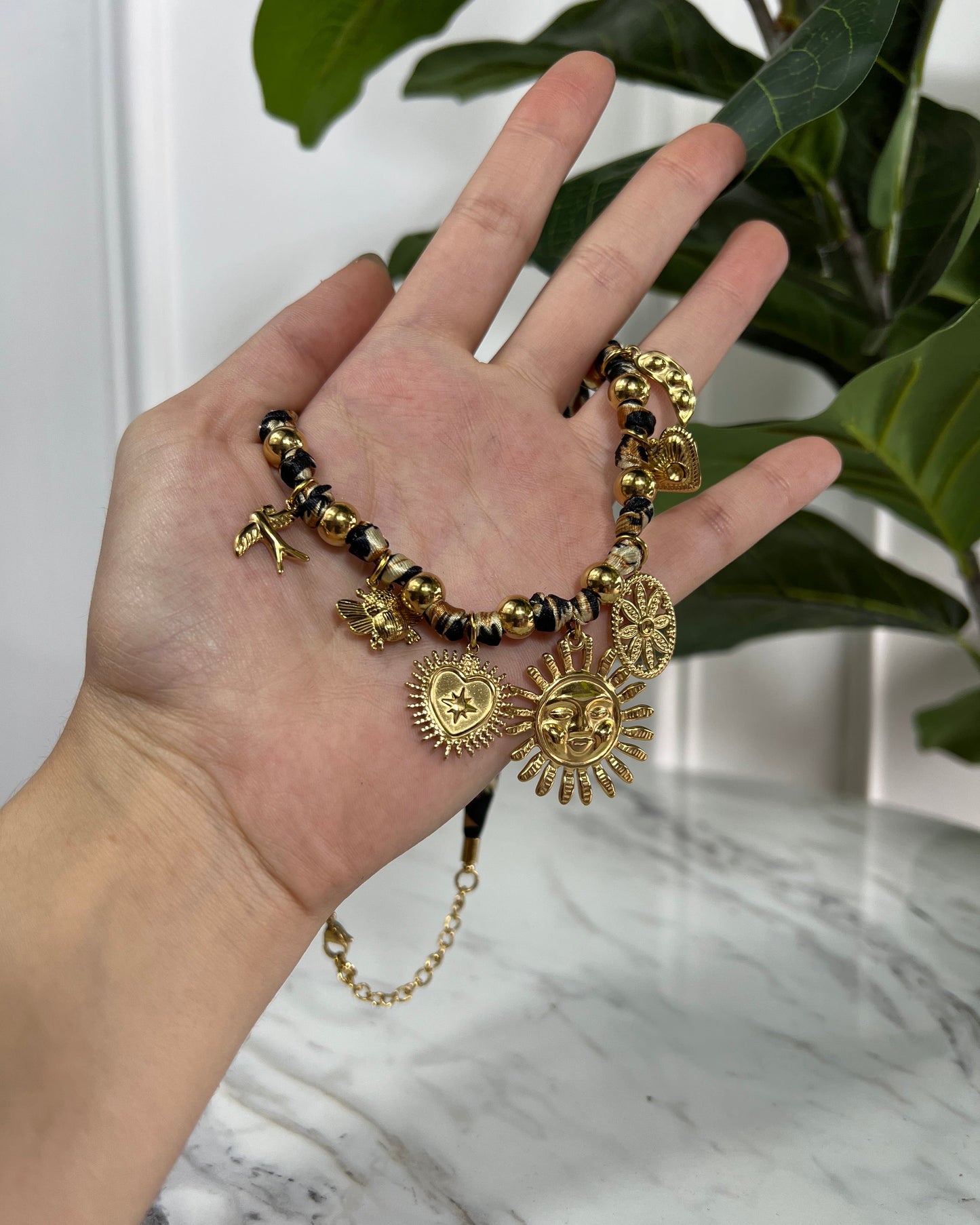 Collar Tela Print Sol