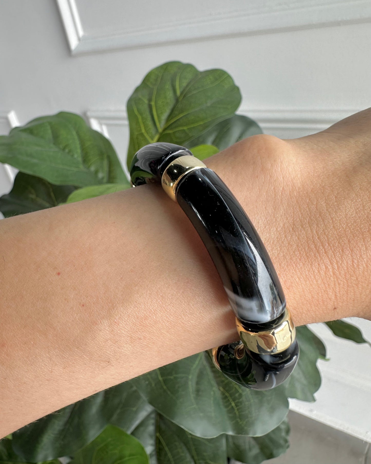 Pulsera Acrílico Negro Gde