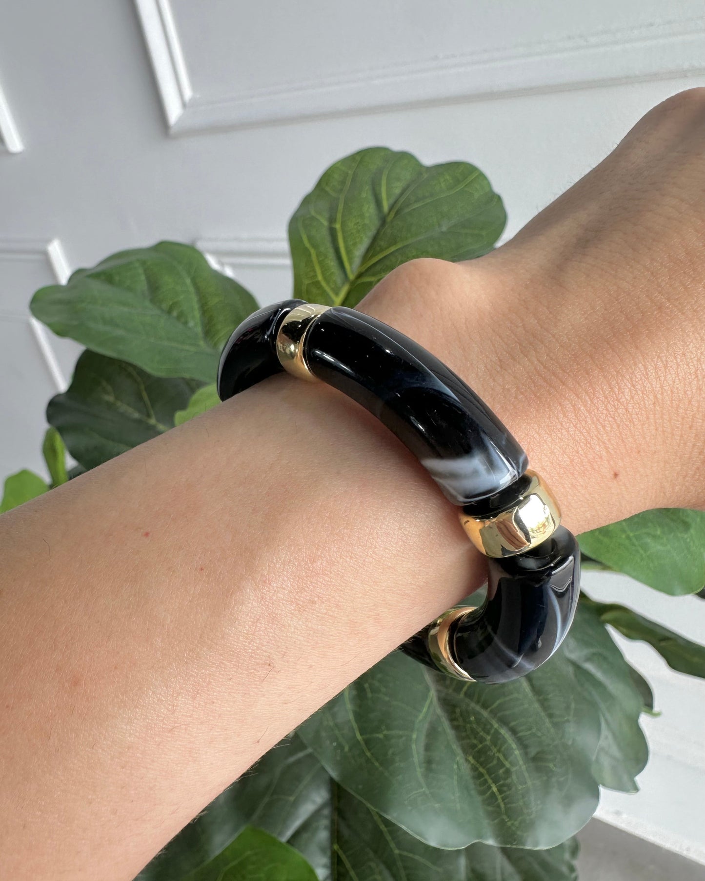 Pulsera Acrílico Negro Gde