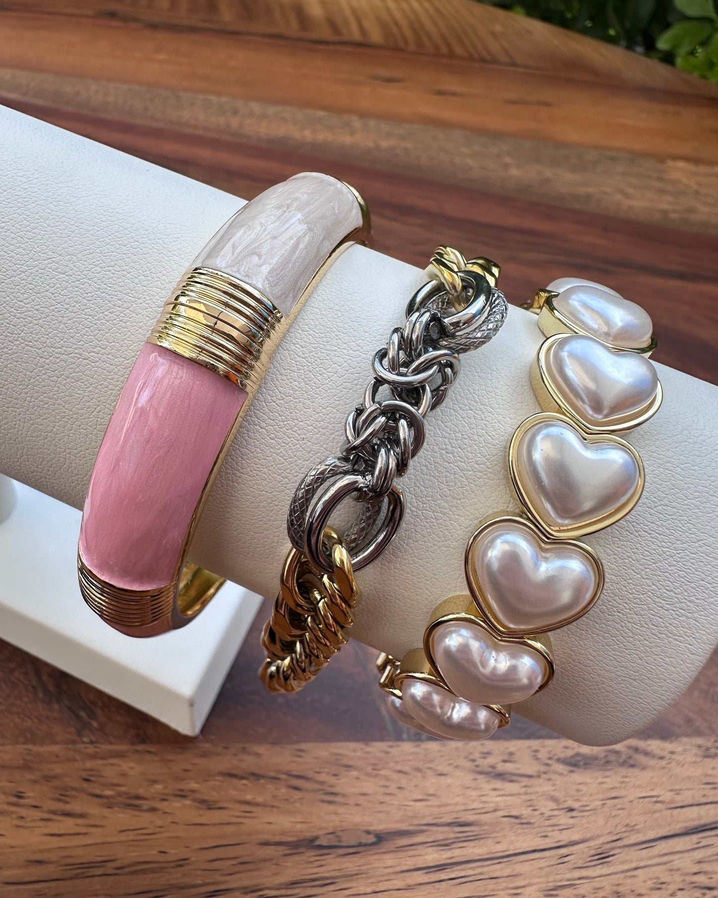 Pulsera Líneas Rosa/Blanco