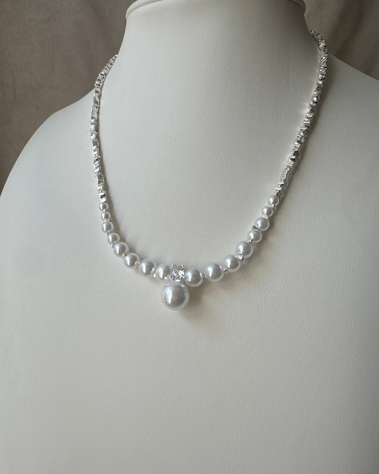 Collar Plata una Perla