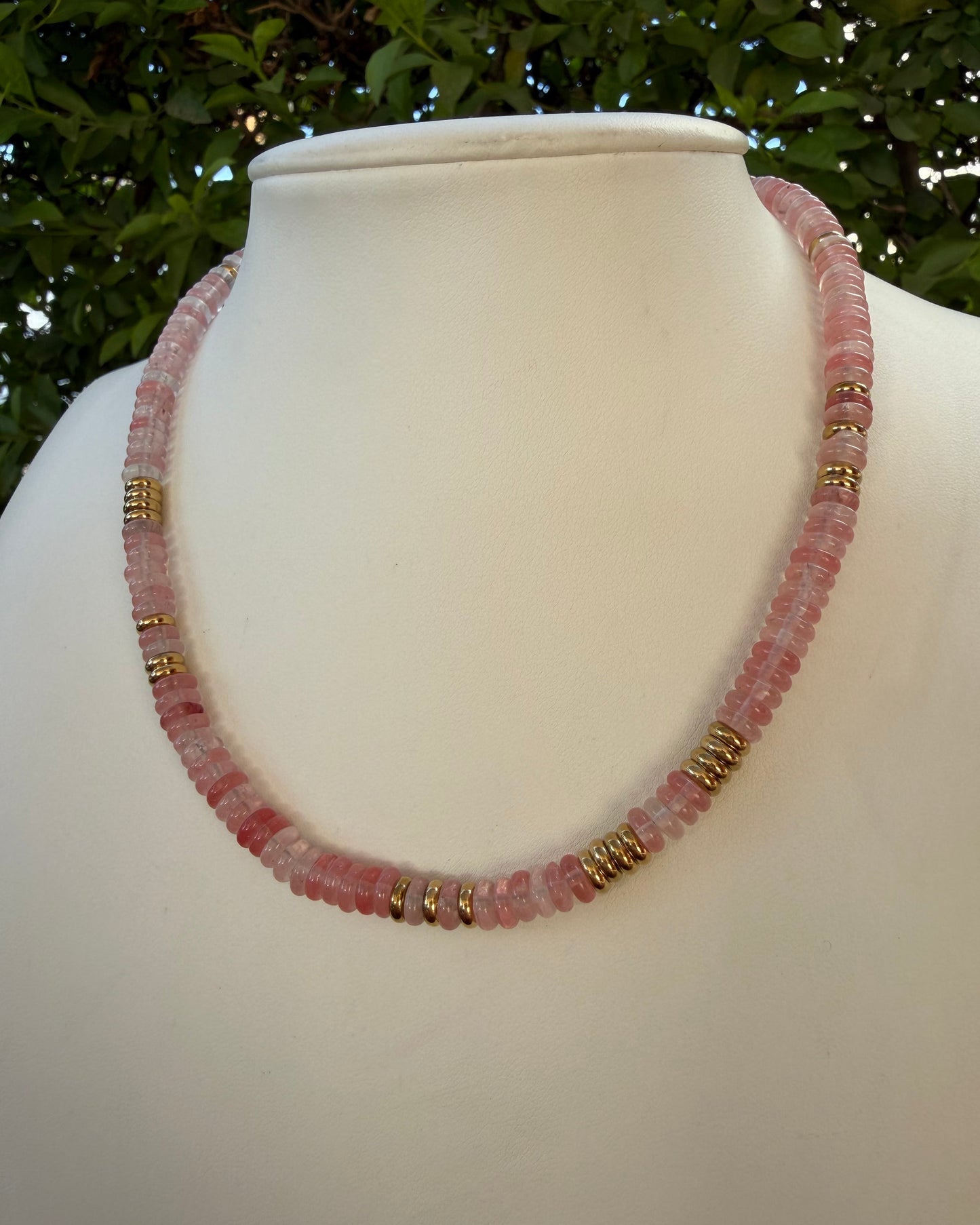 Collar Piedras Rosa