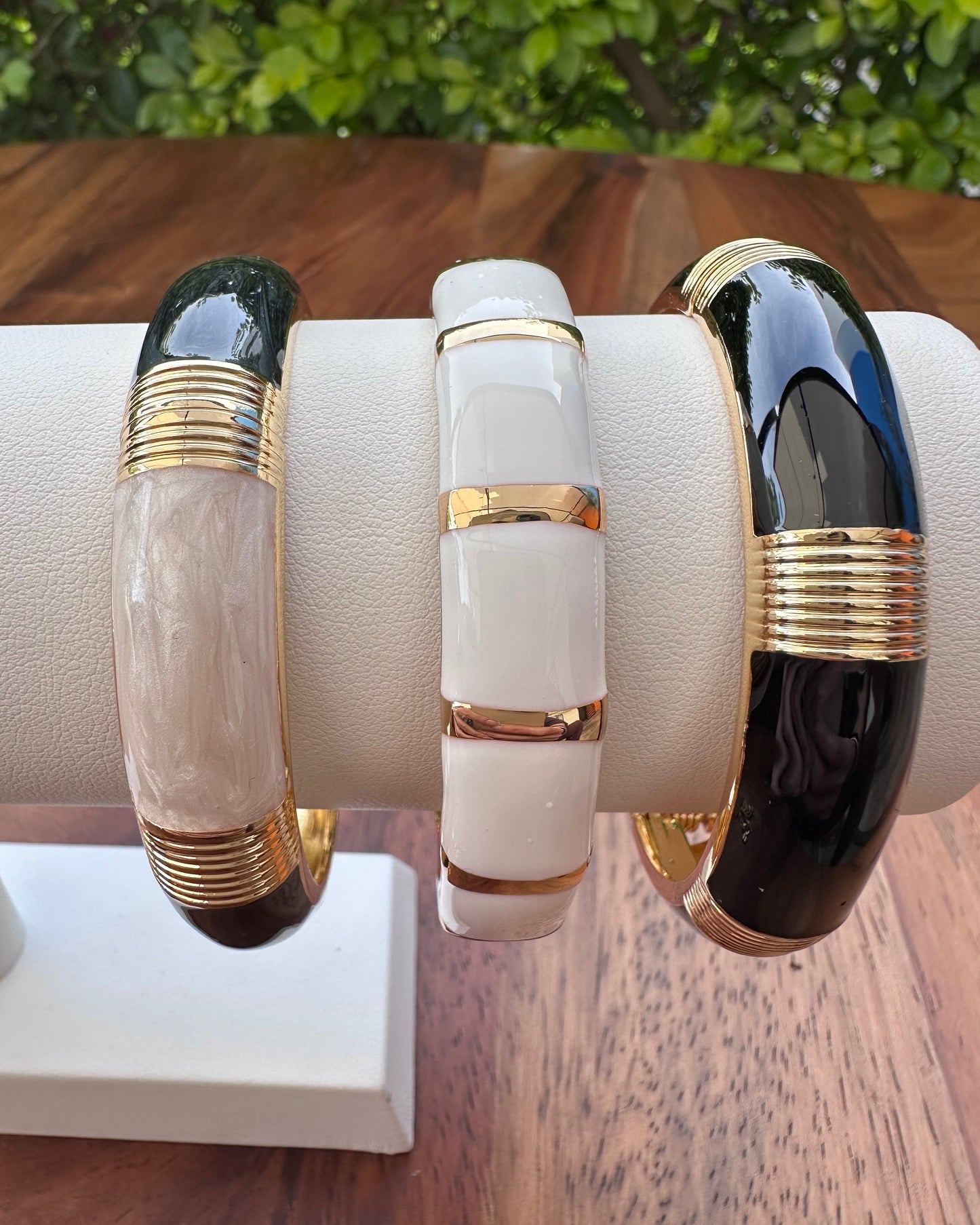 Pulsera Líneas Beige/Negro