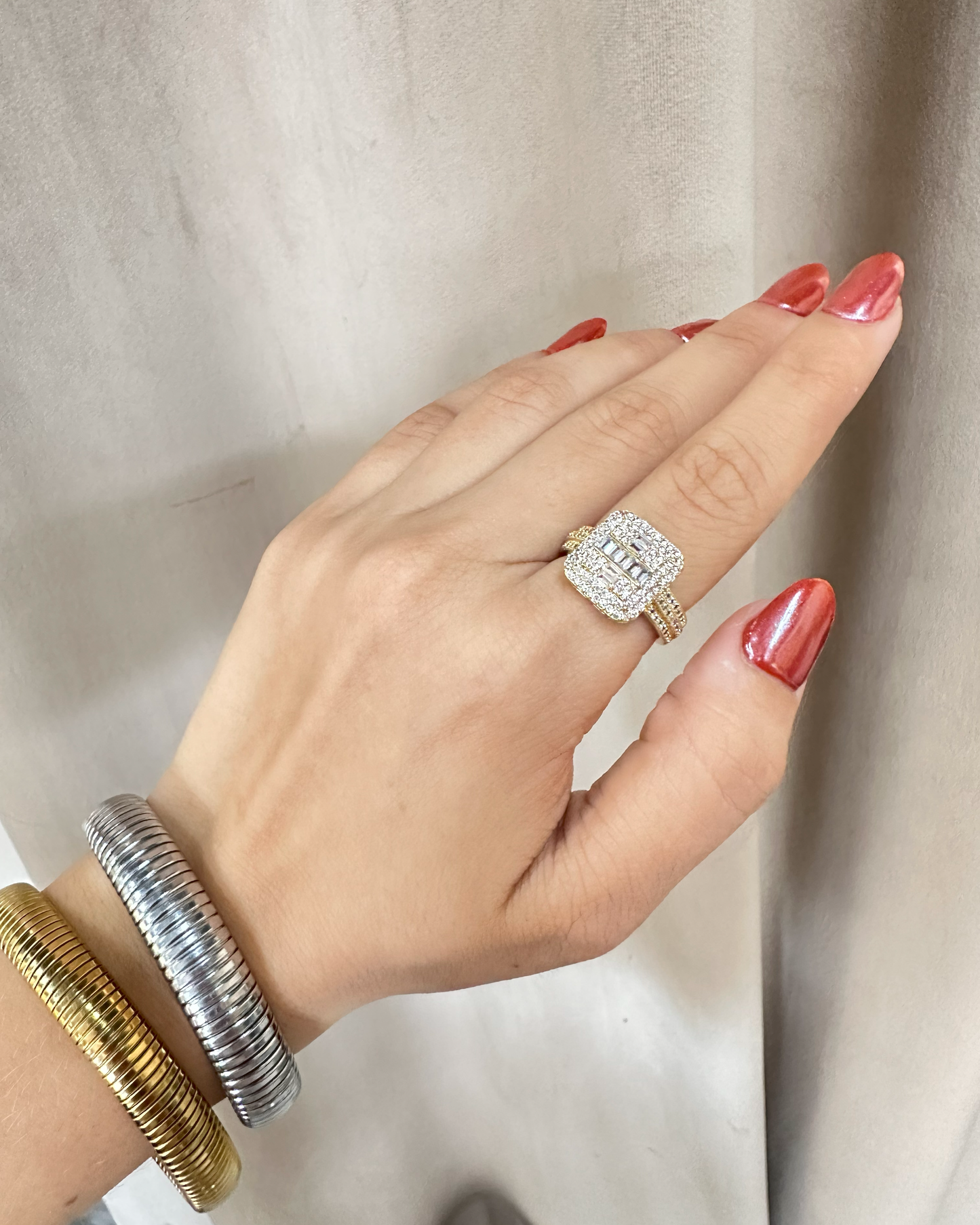 Anillo Cuadro Brillo