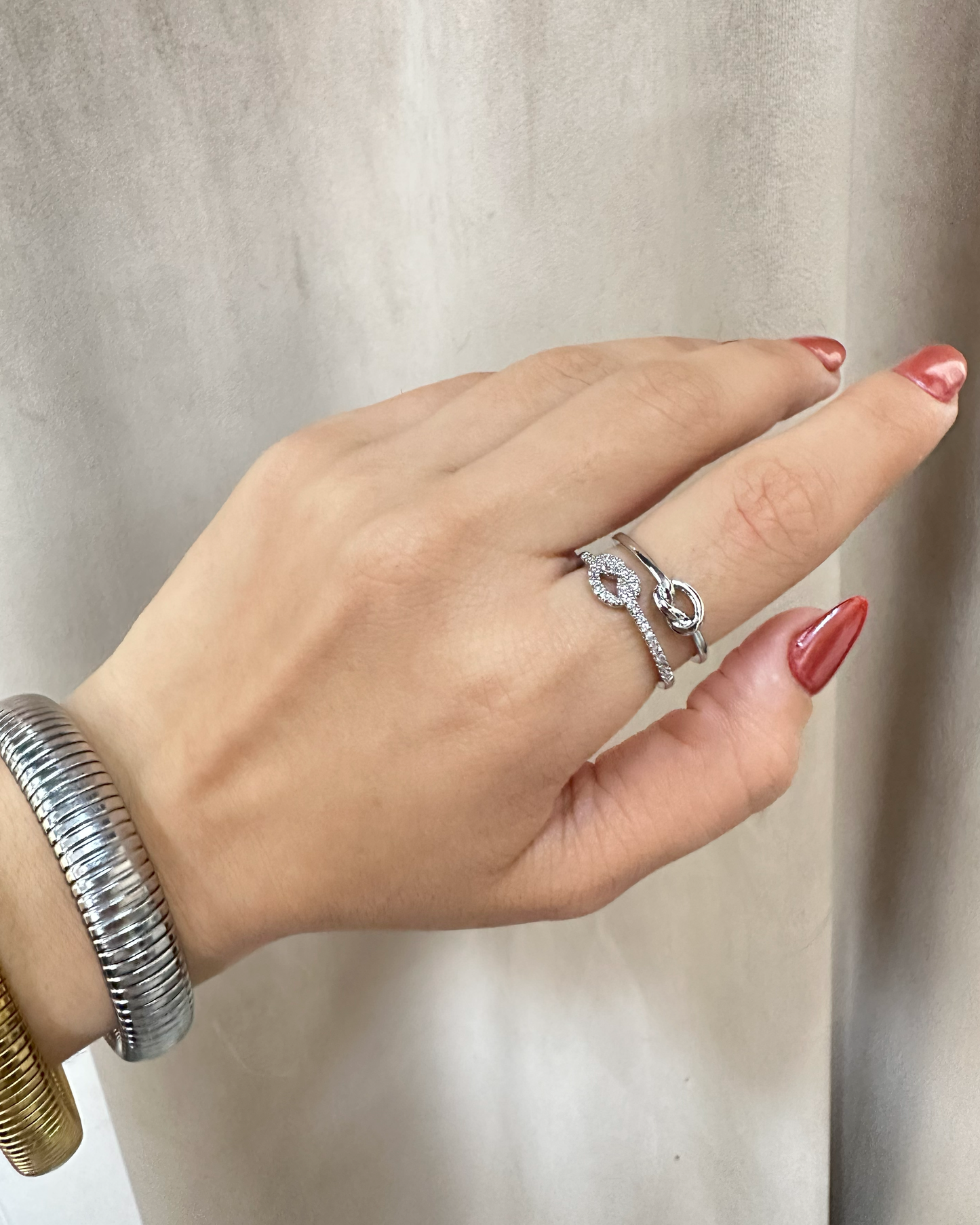 Anillo Doble Nudo Brillo