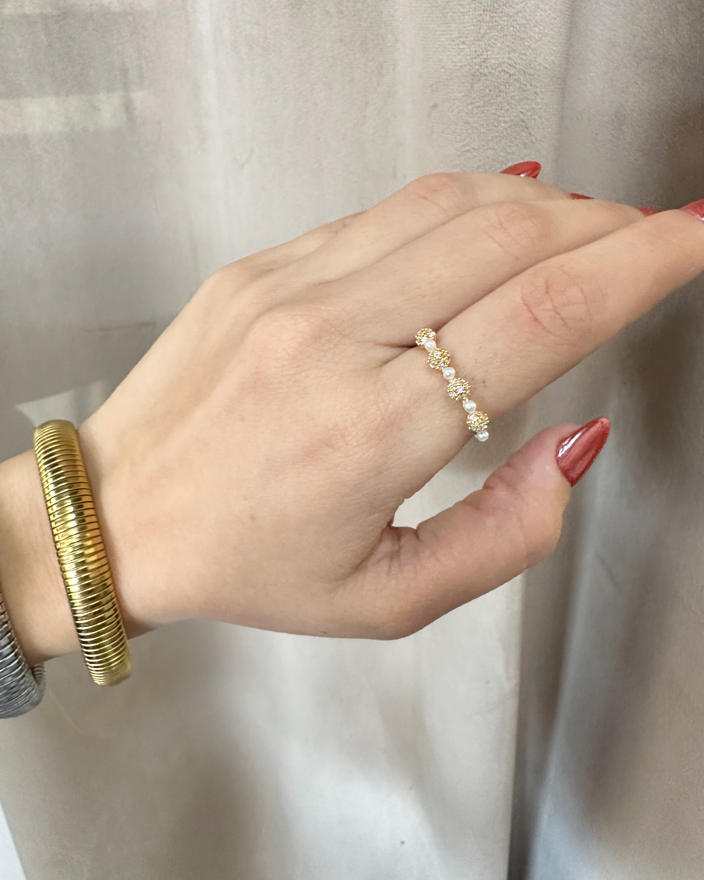 Anillo Perla Con Grabado