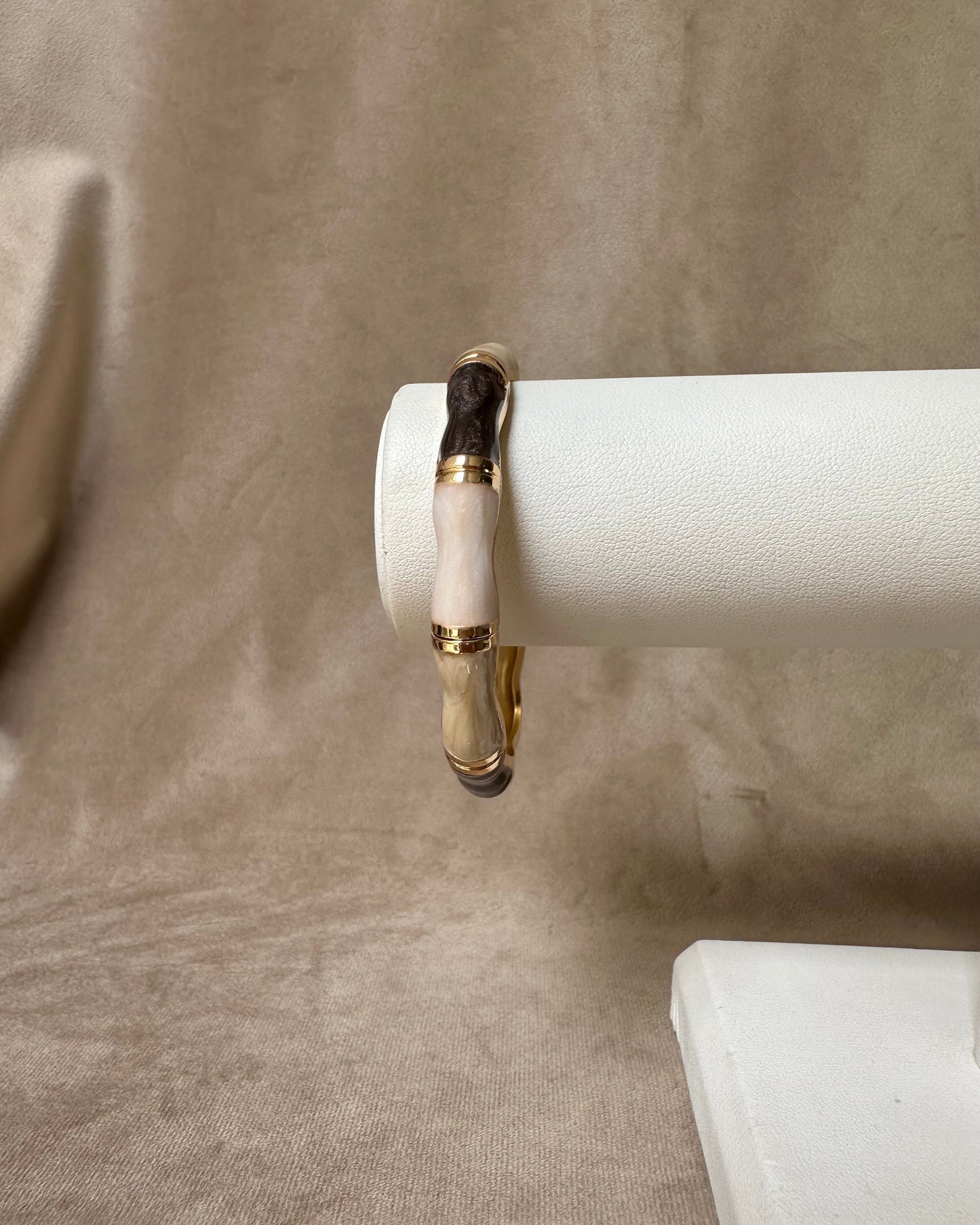 Pulsera Bloques H Beige/Café
