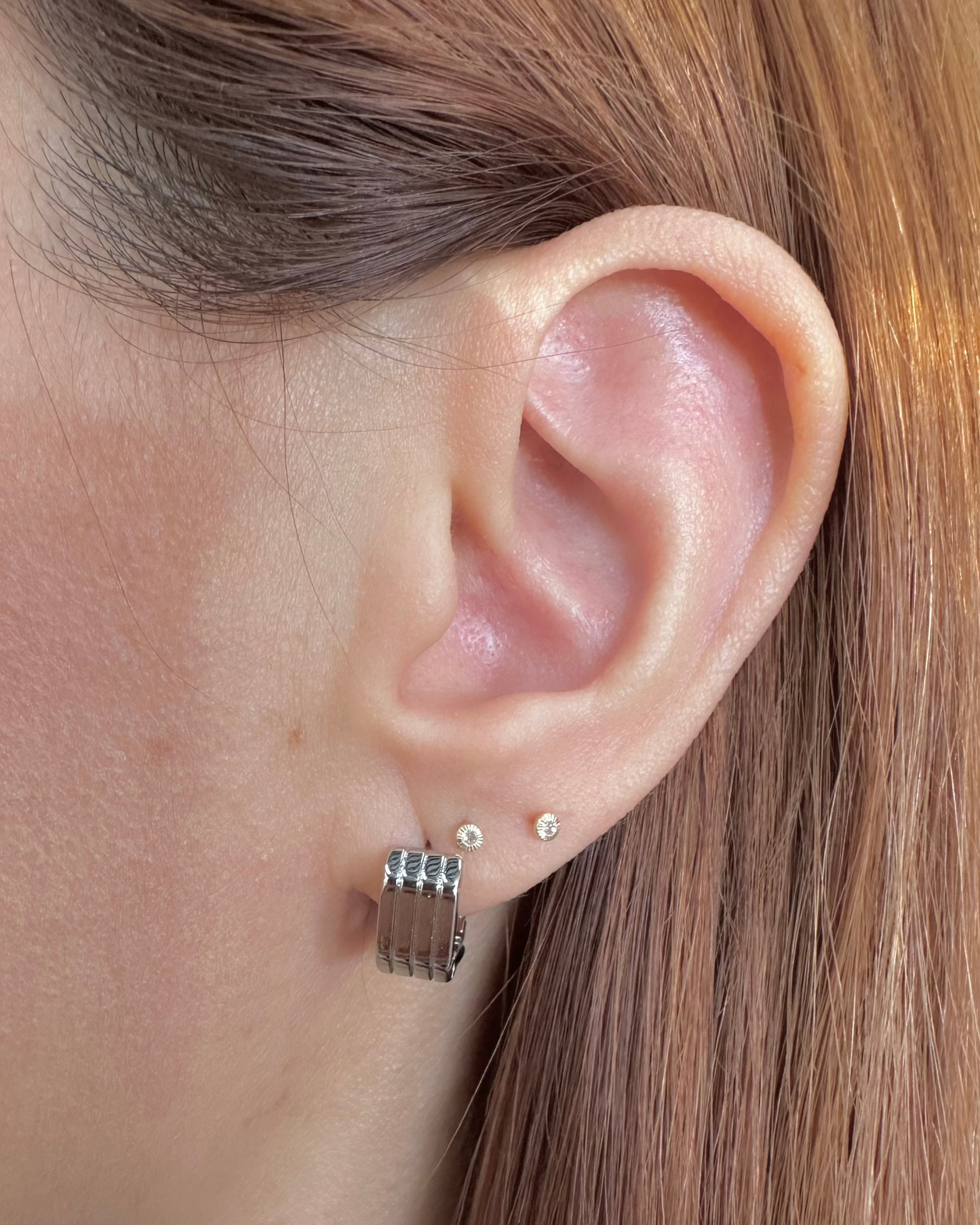 Arracada Plata Cuadrada Chunky