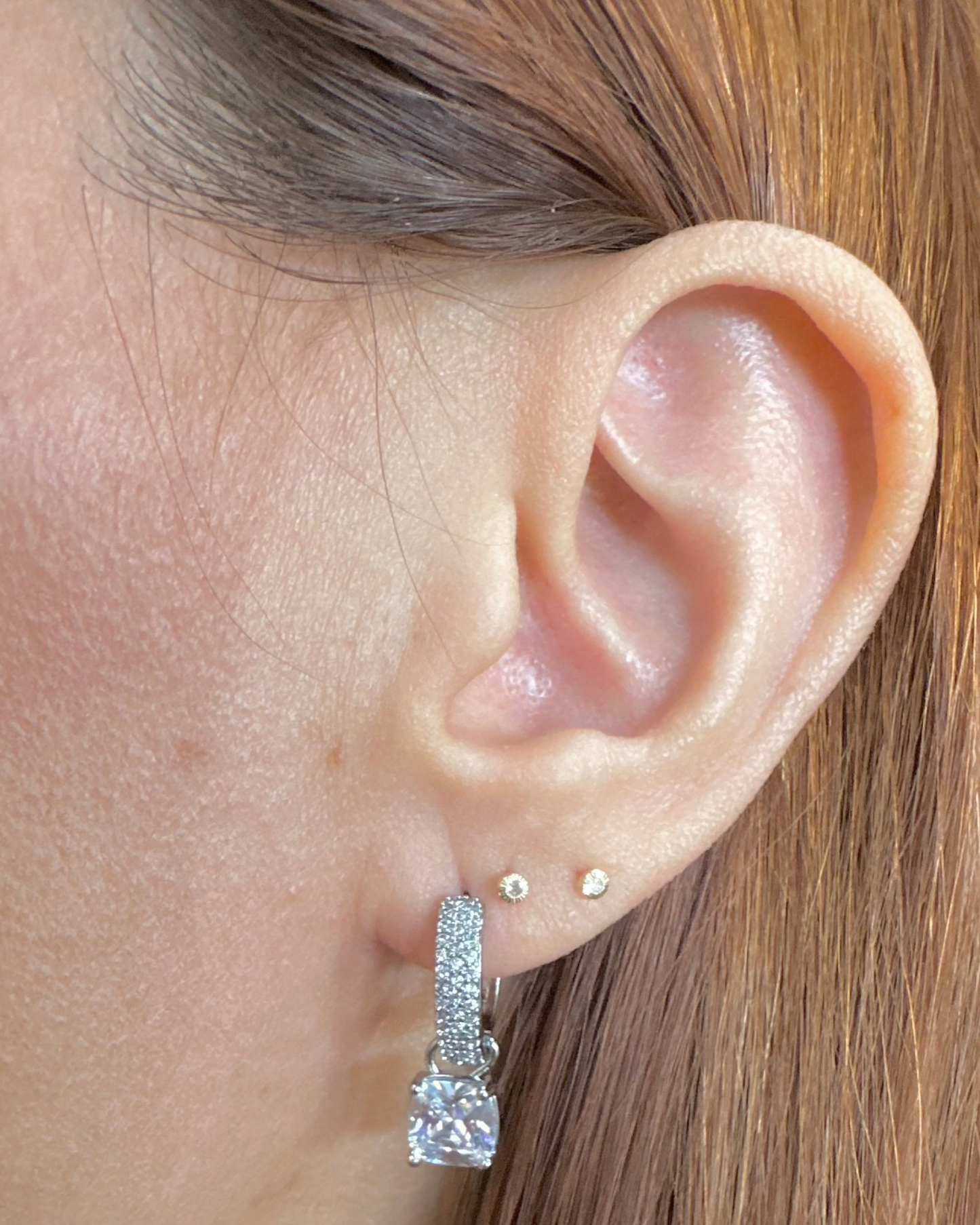 Arracada Brillo Cuadro