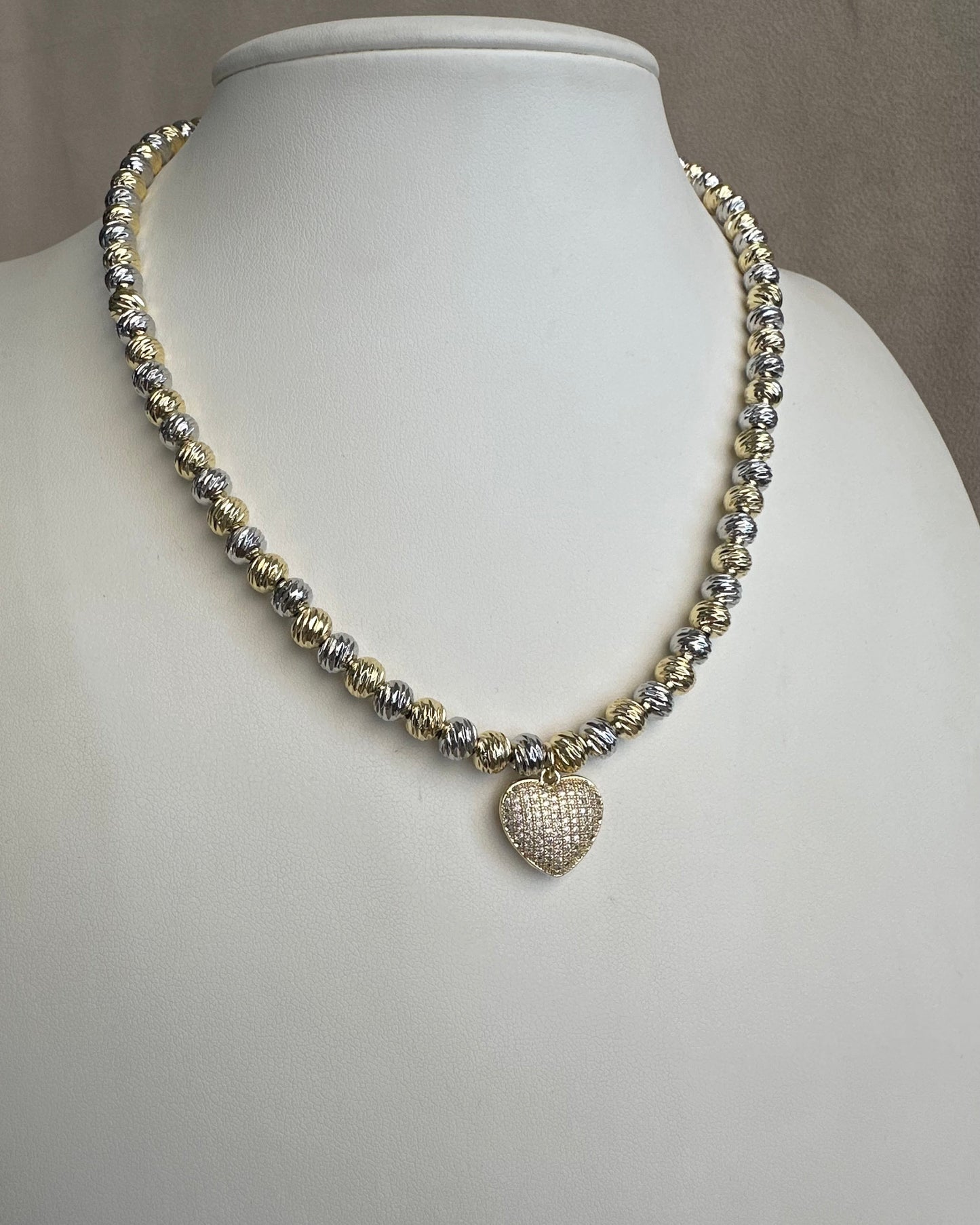 Collar Balin Corazón Brillo