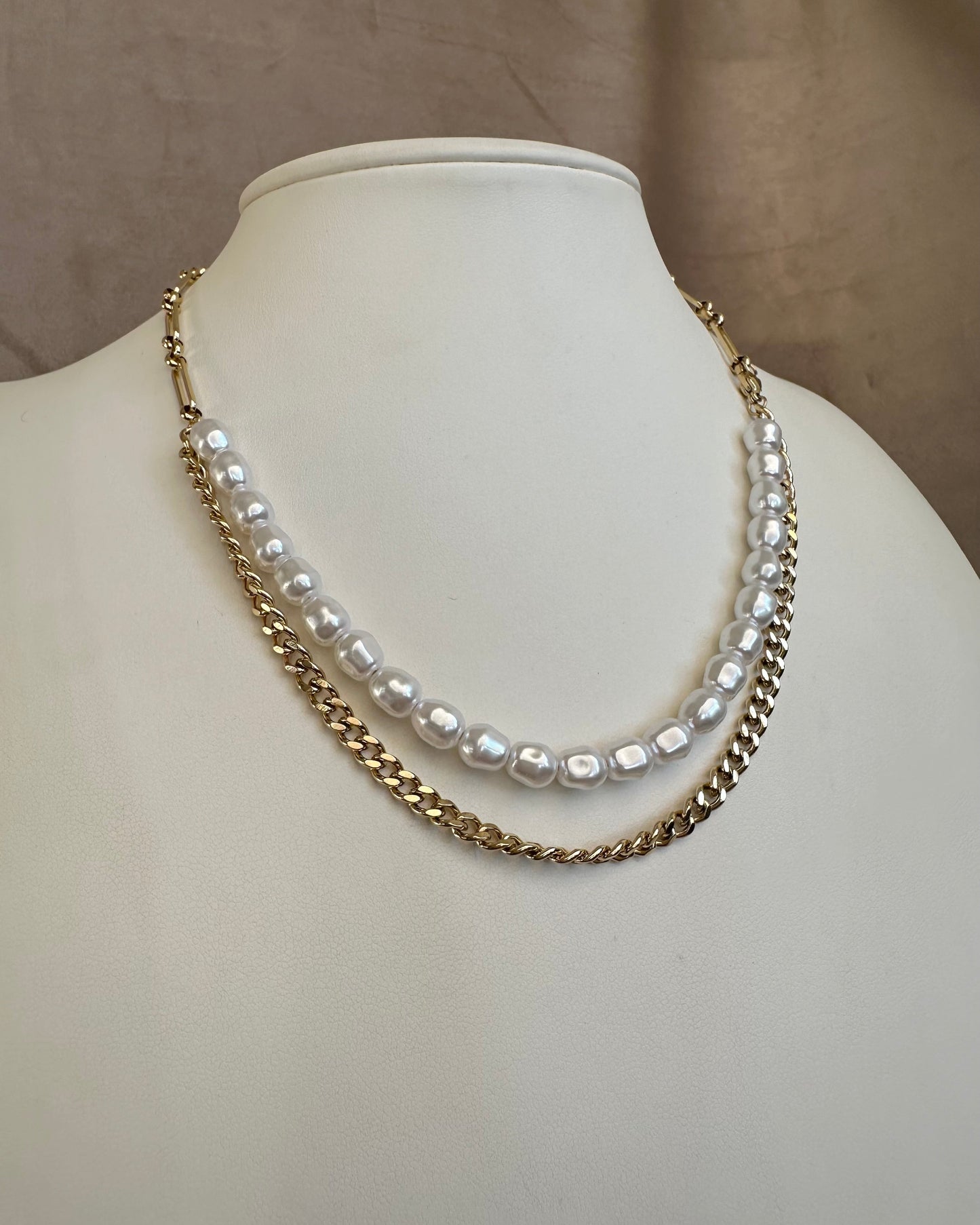 Collar Doble Perla